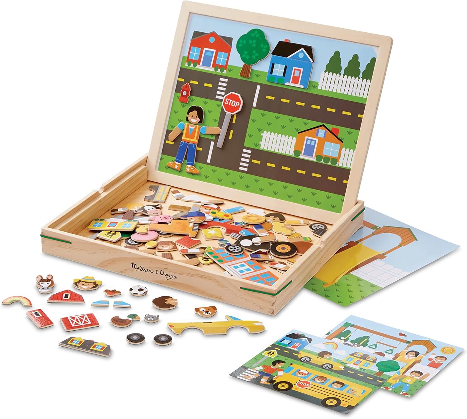wholesale melissa & doug wooden magnetic matching picture game with 119 magnets and scene cards factory & supplier oem