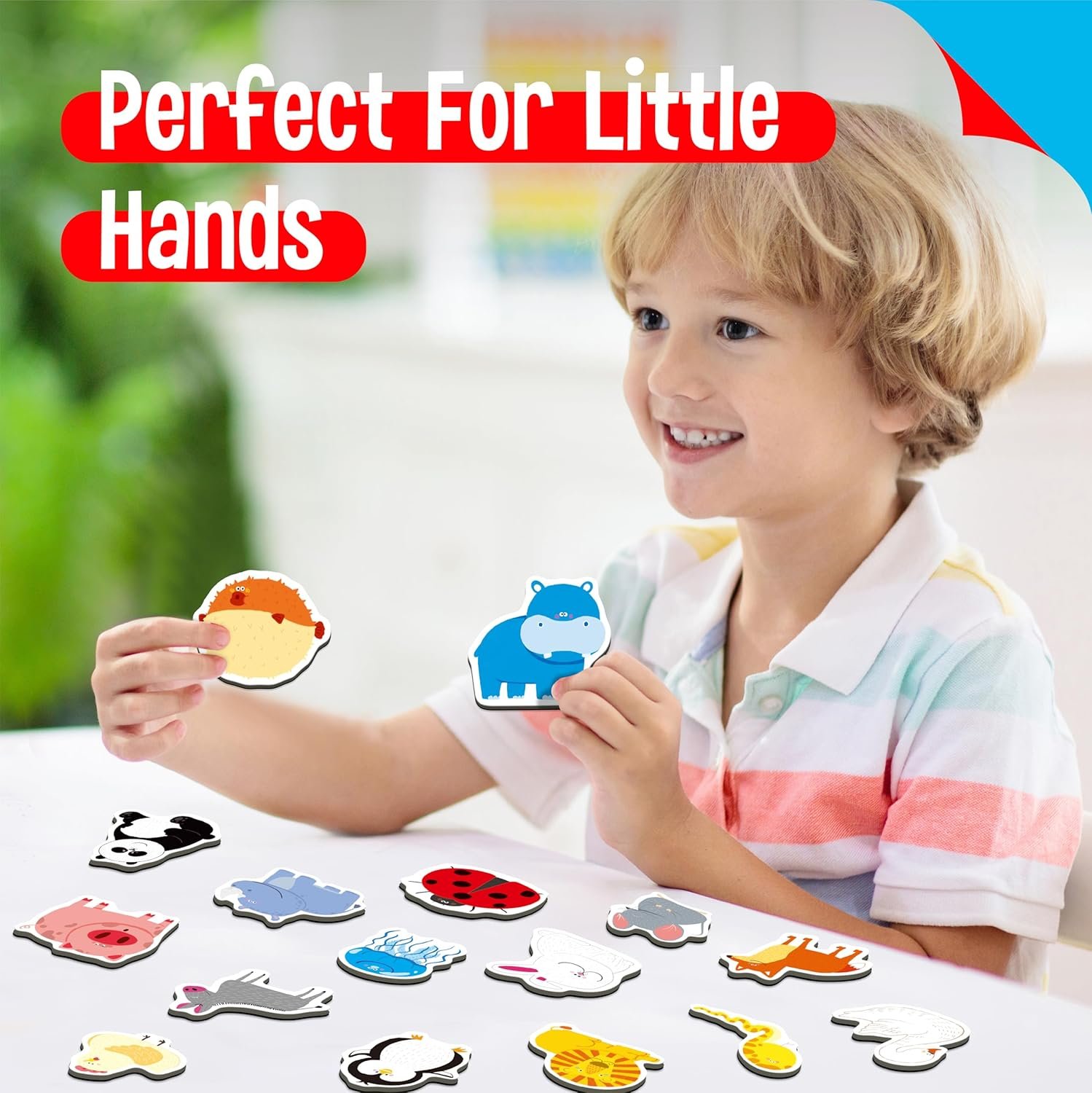 wholesale 50 pcs animal magnets, adorable magnetic animal -wild animal, farm animal & marine animal-thick refrigerator magnets cute educational learning toys for kids 3+ factory & supplier oem