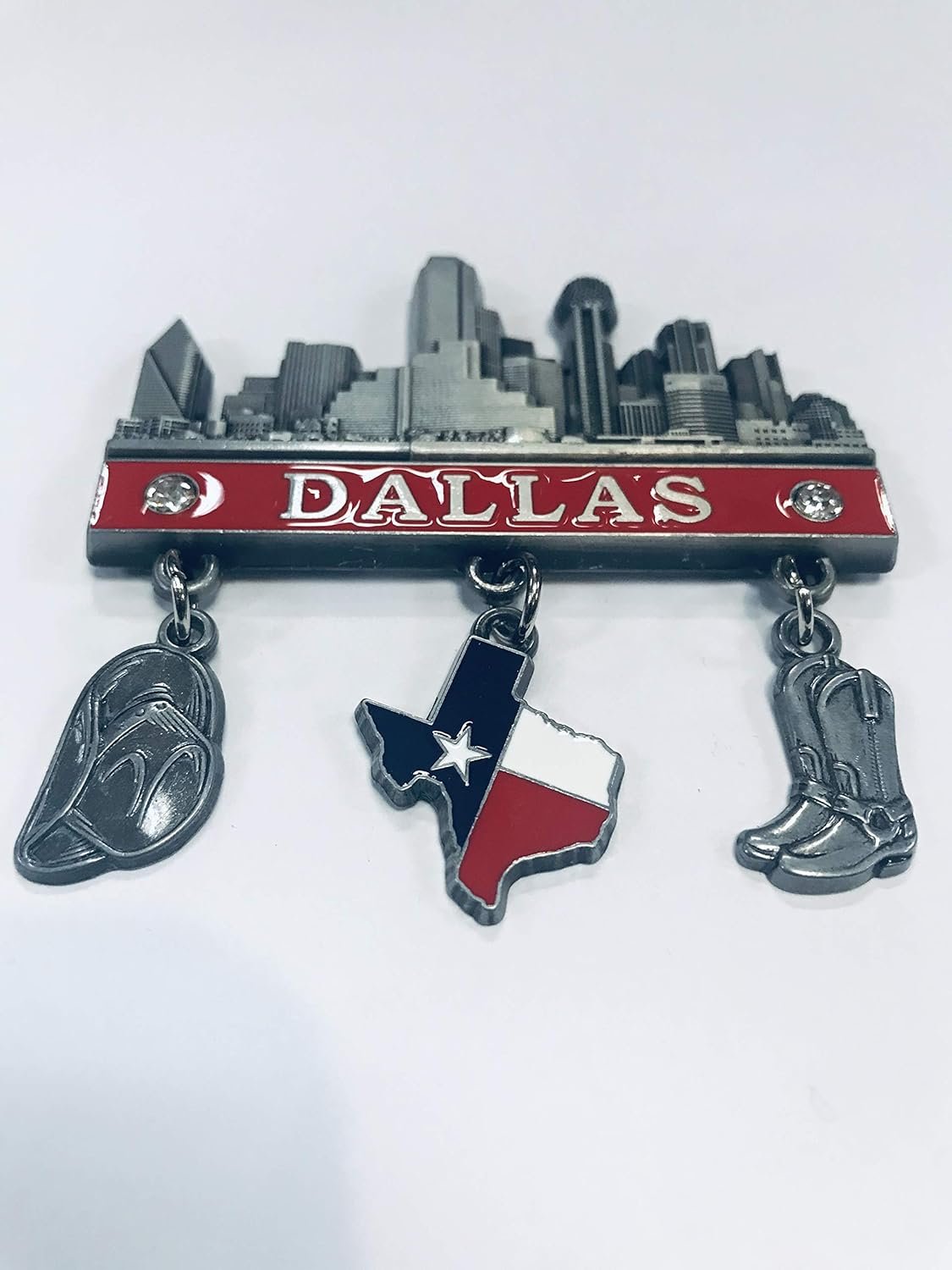 wholesale bigtexas dallas 3 charm souvenir magnet - texas map, cowboy hat & boot with dallas skyline factory & supplier oem