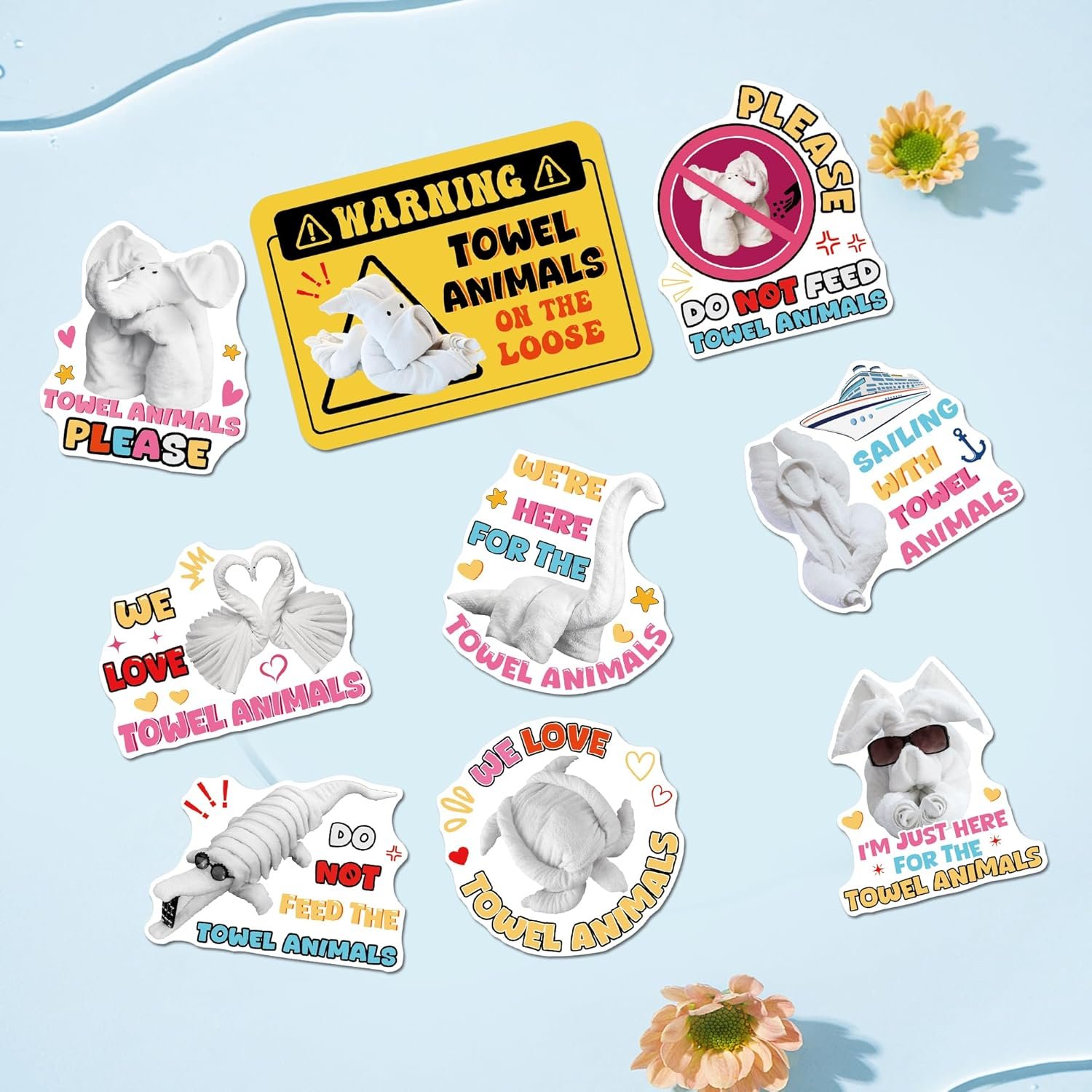 wholesale 9 pcs towel animals magnetic - cruise ship cabin door magnets, funny sea ocean decorations for refrigerator, cruise door & carnival party, cute elephant, turtle & dog factory & supplier oem