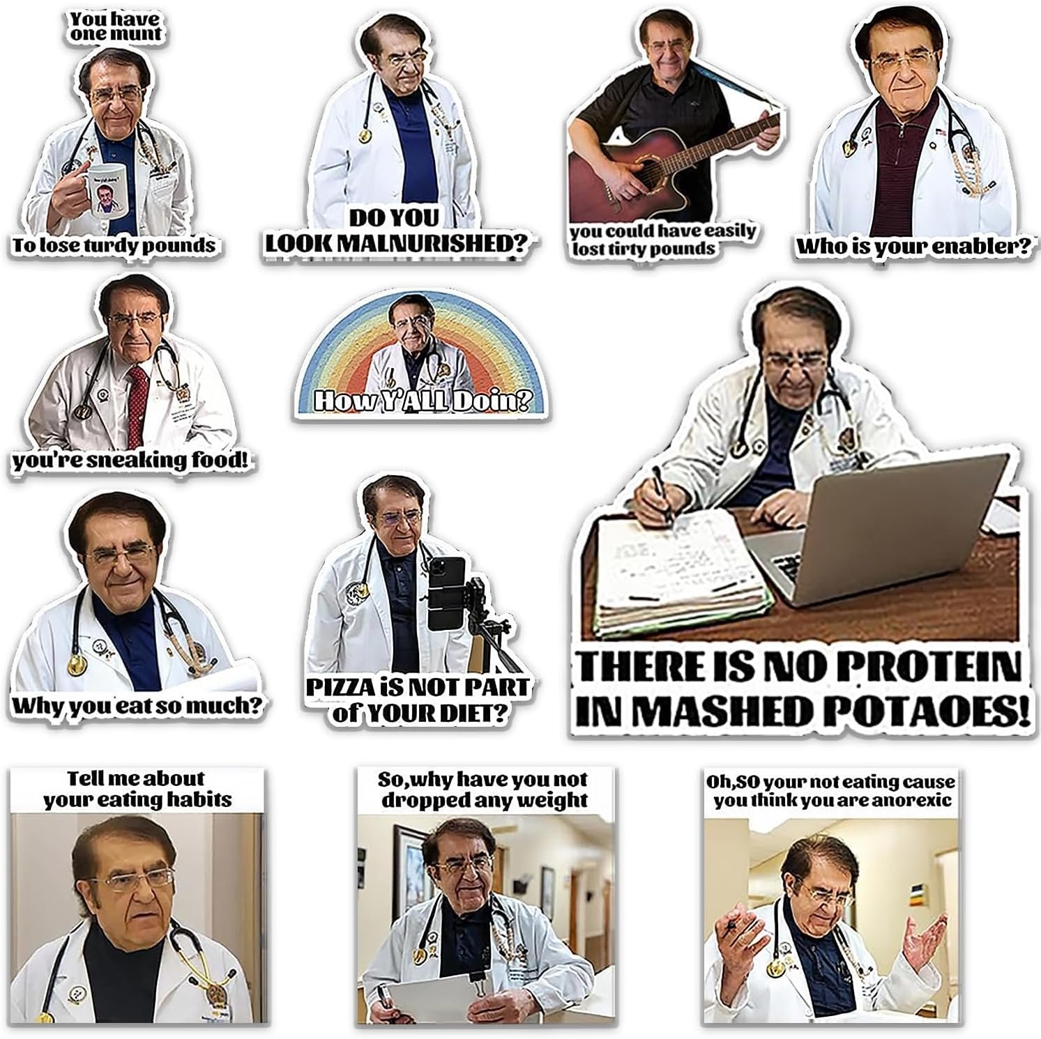 wholesale 12 pack dr now magnets, funny dr. nowzaradan fridge magnet - strong magnets, black text, motivational diet helper - cute fun magnetic accessories for refrigerator & car factory & supplier oem
