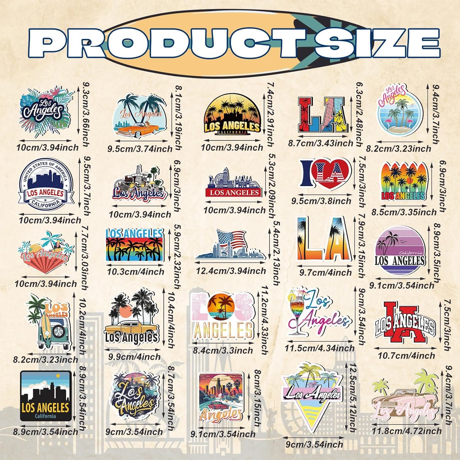 wholesale fabbay 25 pcs los angeles fridge magnet magnetic refrigerator stickers los angeles souvenirs gifts refrigerator magnets for fridge laptop locker home decoration accessories factory & supplier oem