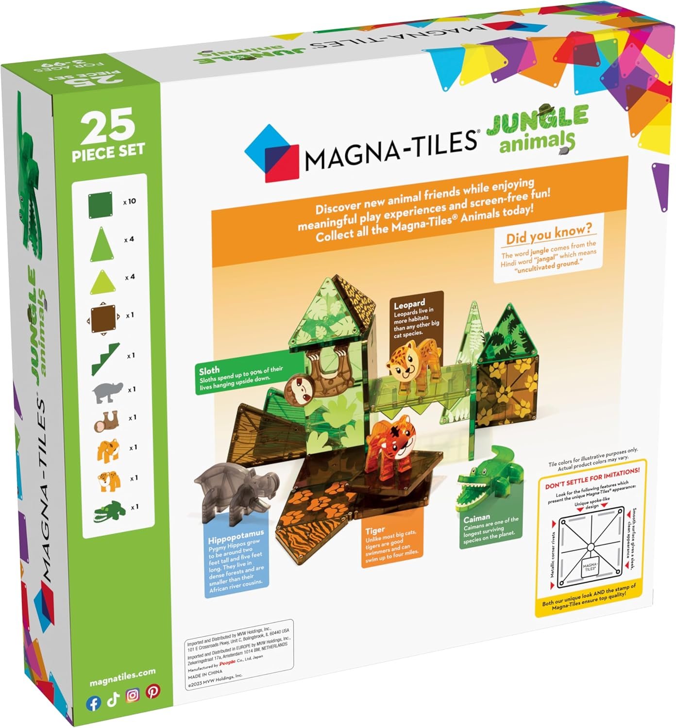 wholesale magna-tiles jungle animals 25-piece magnetic construction set, the original magnetic building brand factory & supplier oem