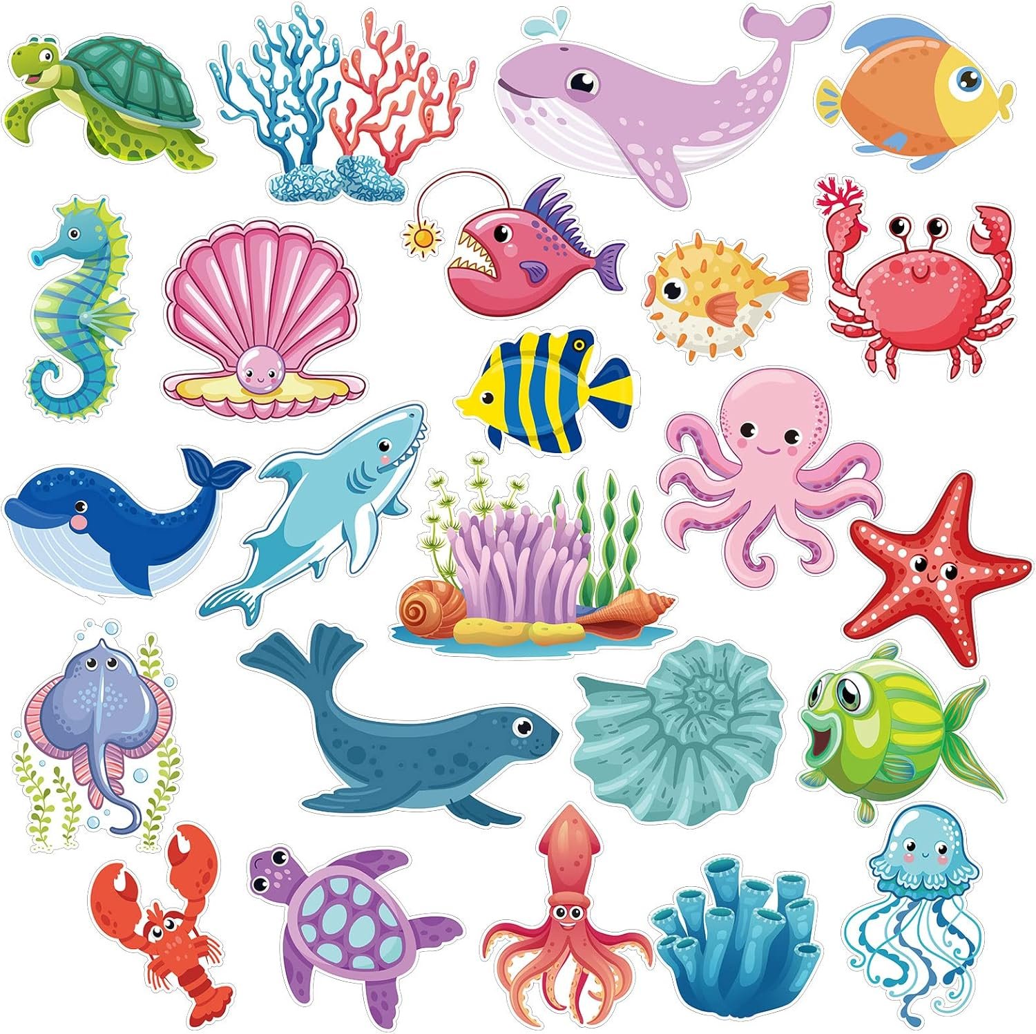 wholesale 24 pcs ocean cruise door decorations magnetic sea animal car magnets fish fridge magnets for door animal turtle crab magnet stickers for car (sea animals) factory & supplier oem