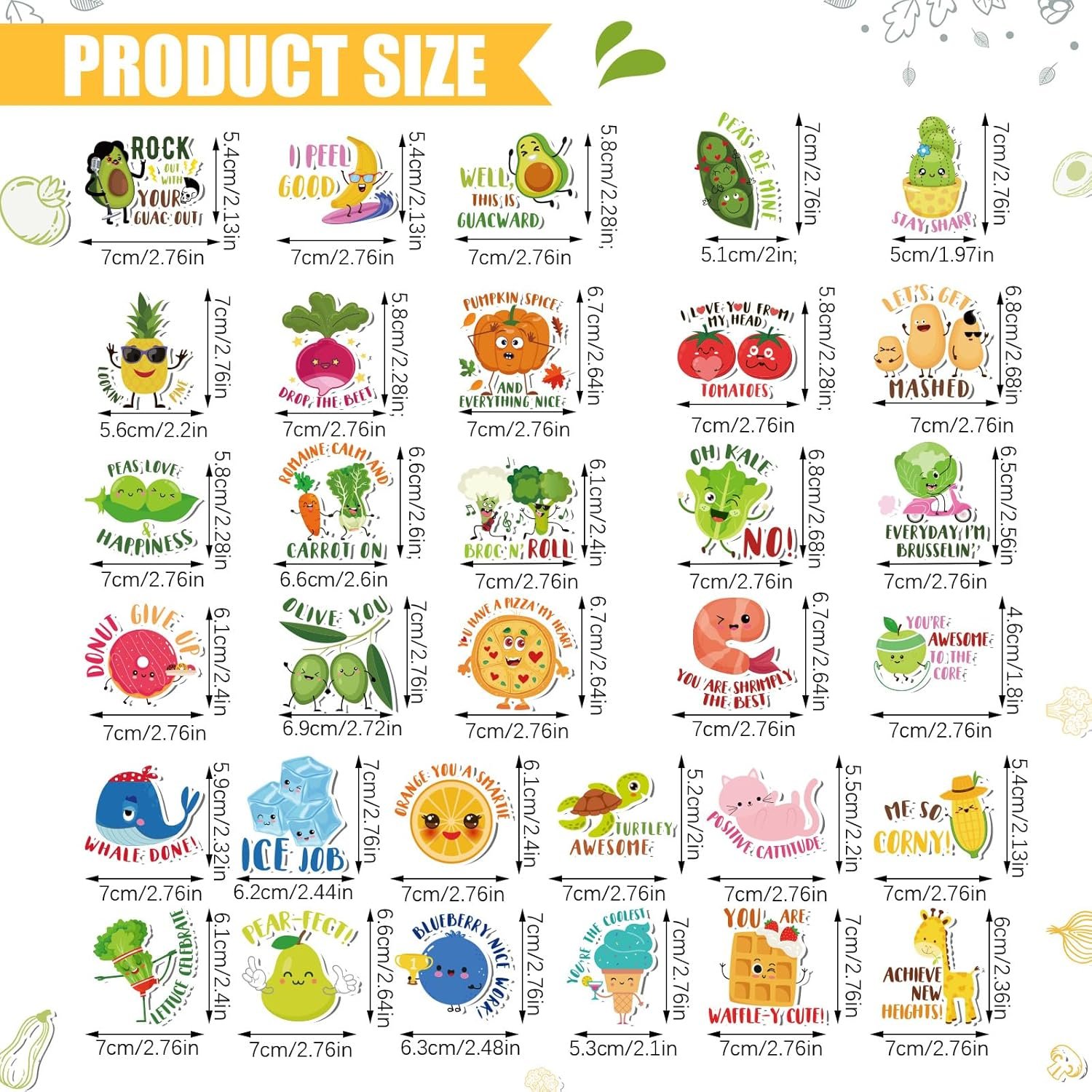 wholesale kanayu 32 pcs funny magnets for fridge puns gifts cute food magnets for refrigerator home office kitchen car decoration(veggie and fruit) factory & supplier oem
