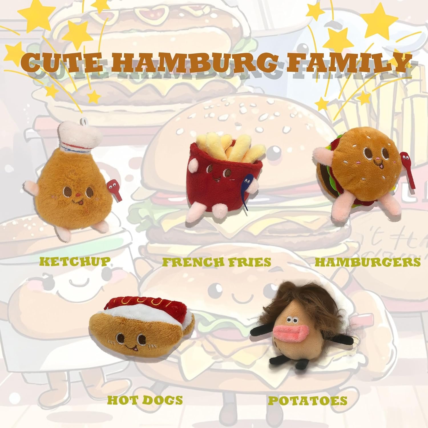 wholesale 5pcs decorative magnets, funny hamburger family, strong fridge magnets, cute refrigerator magnets for home, office, kitchen accessories, whiteboard, locker, classroom, map christmas factory & supplier oem