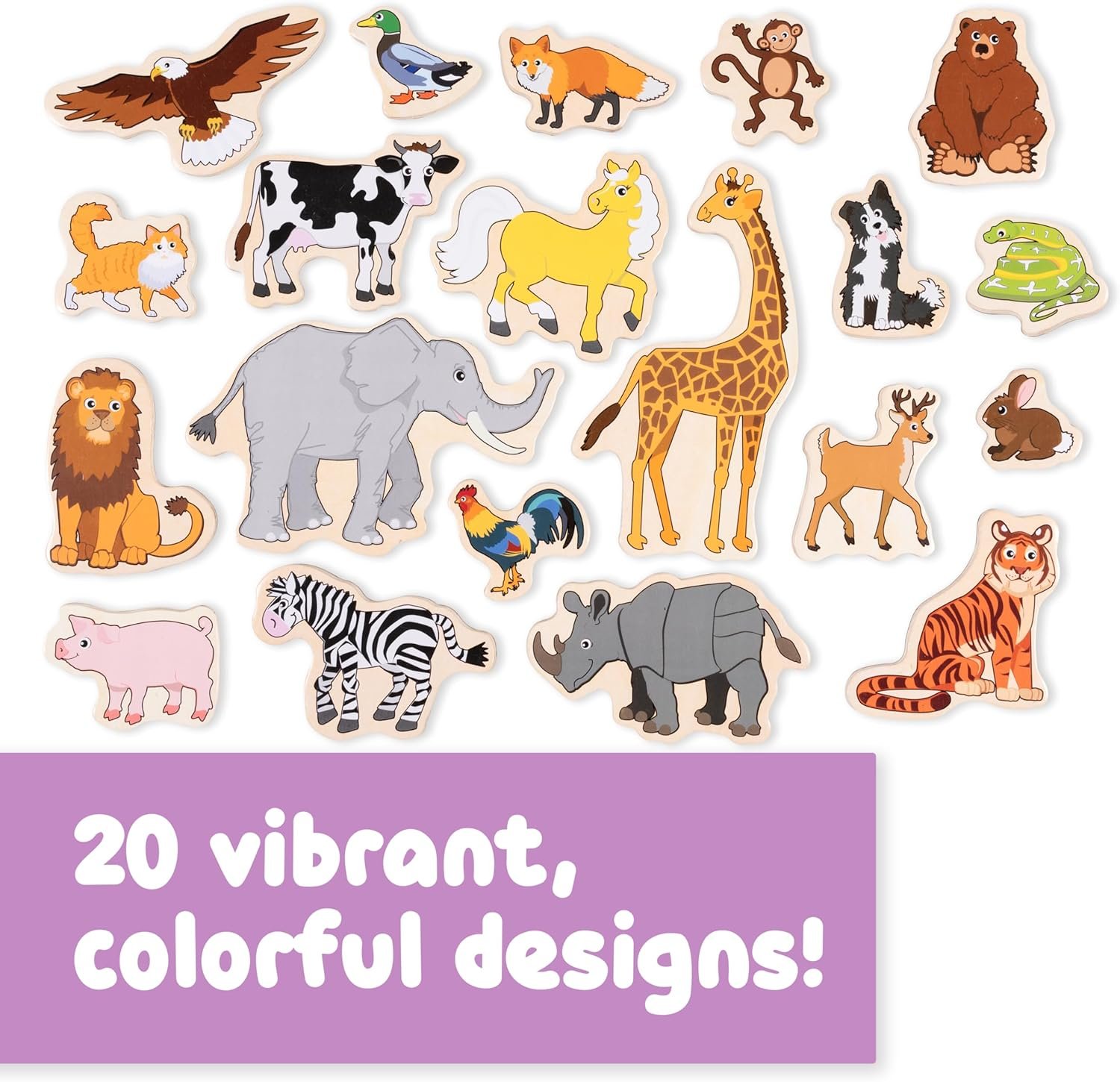wholesale spark & wow wooden magnets | animals, magnets for kids ages 2+ | open-ended play | adhere to fridges, whiteboards and more factory & supplier oem