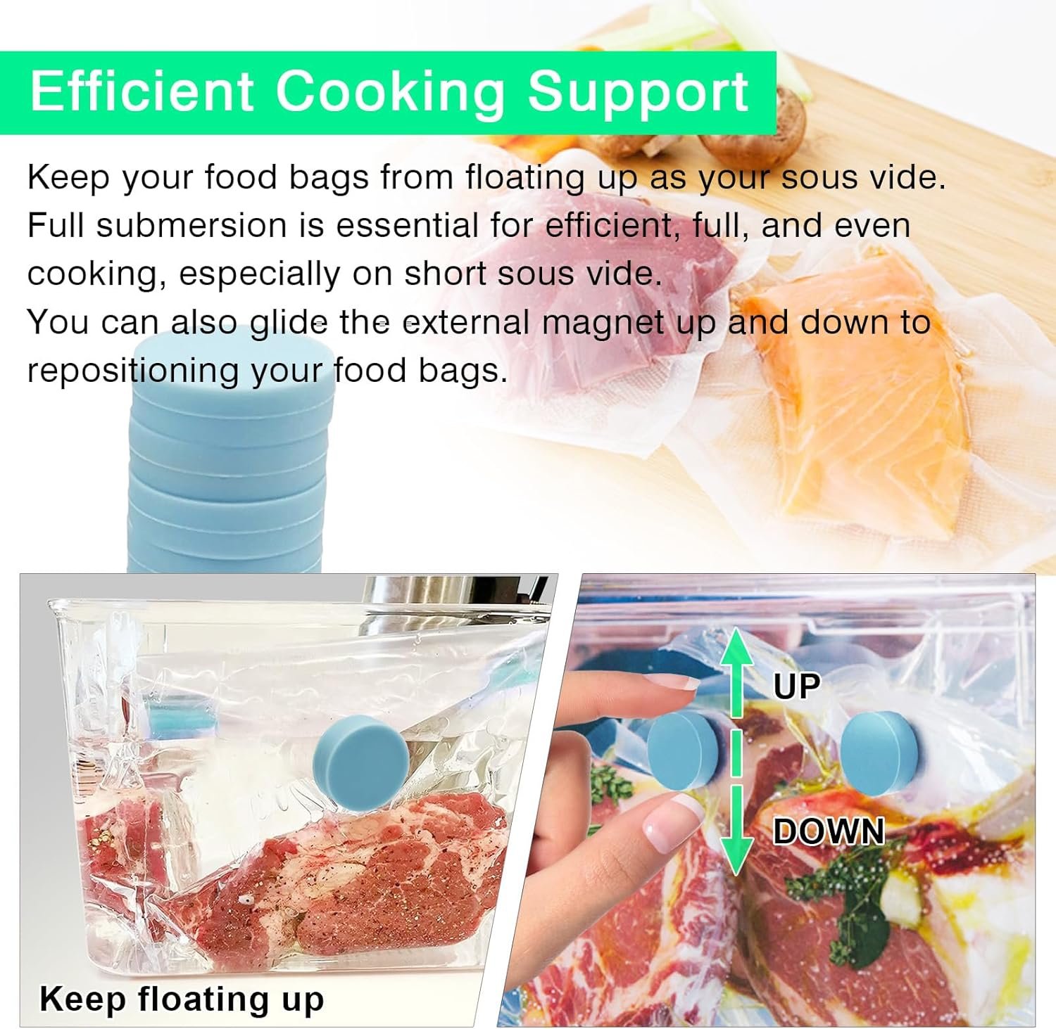 wholesale momoda sous vide magnet clips - ensure perfectly cooked meals with these food grade silicone-coated sous vide magnets! keep bags submerged & prevent floating - pack of 12 factory & supplier oem
