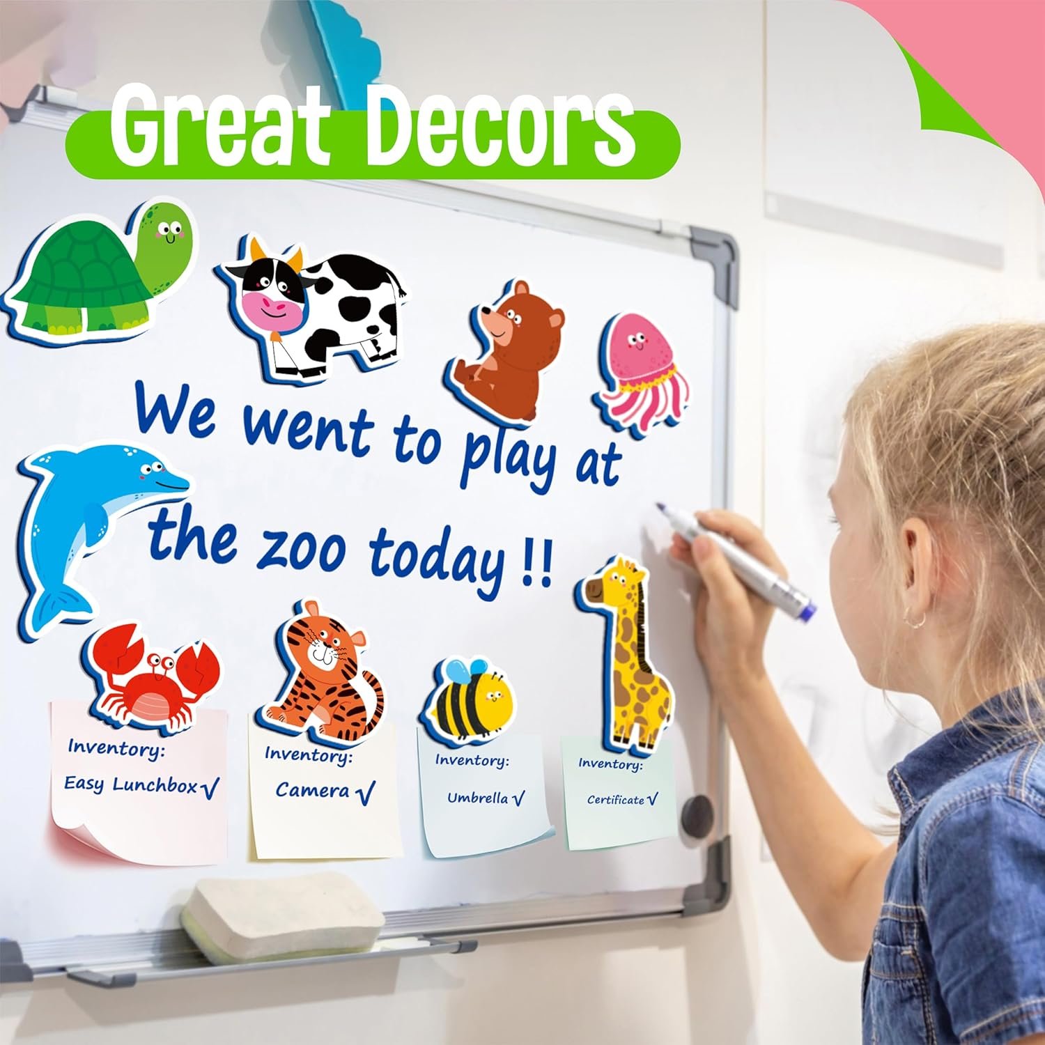wholesale 35 pcs animal magnets, adorable magnetic animal -wild animal, farm animal & marine animal-thick foam refrigerator magnets cute educational learning toys for kids 3+ factory & supplier oem