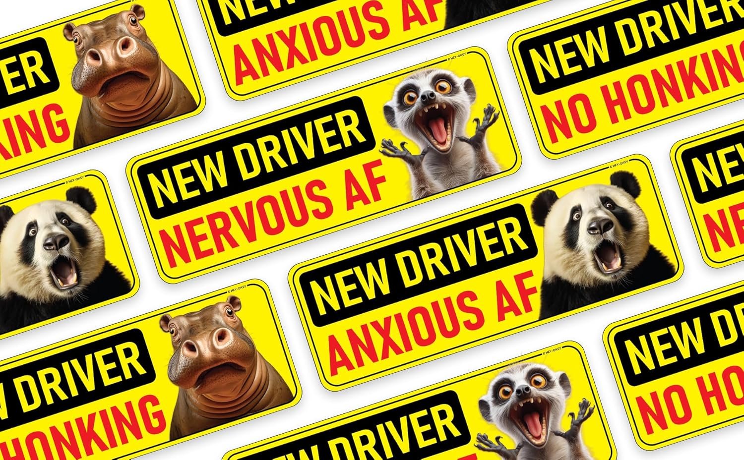wholesale new driver magnet for car - funny animals 3-pack please be patient reflective magnetic bumper sticker set - removable novice rookie safety attention sign - weather-resistant - 10 x 3.5 inch factory & supplier oem