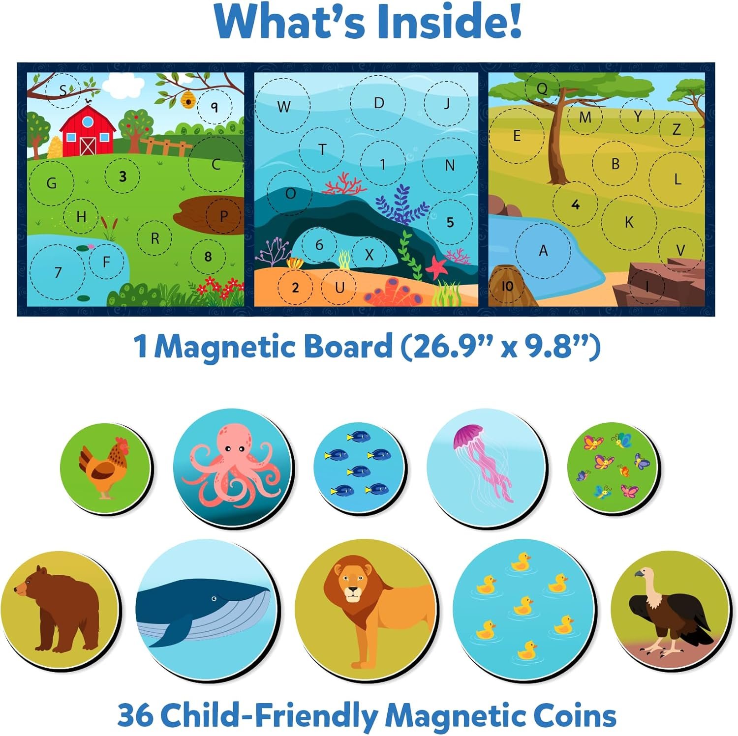 wholesale skillmatics magnetic matching activity - letters, numbers & animals, preschool learning toy & game for kids, 35+ magnetic pieces, gifts for boys & girls ages 3, 4, 5, 6 factory & supplier oem