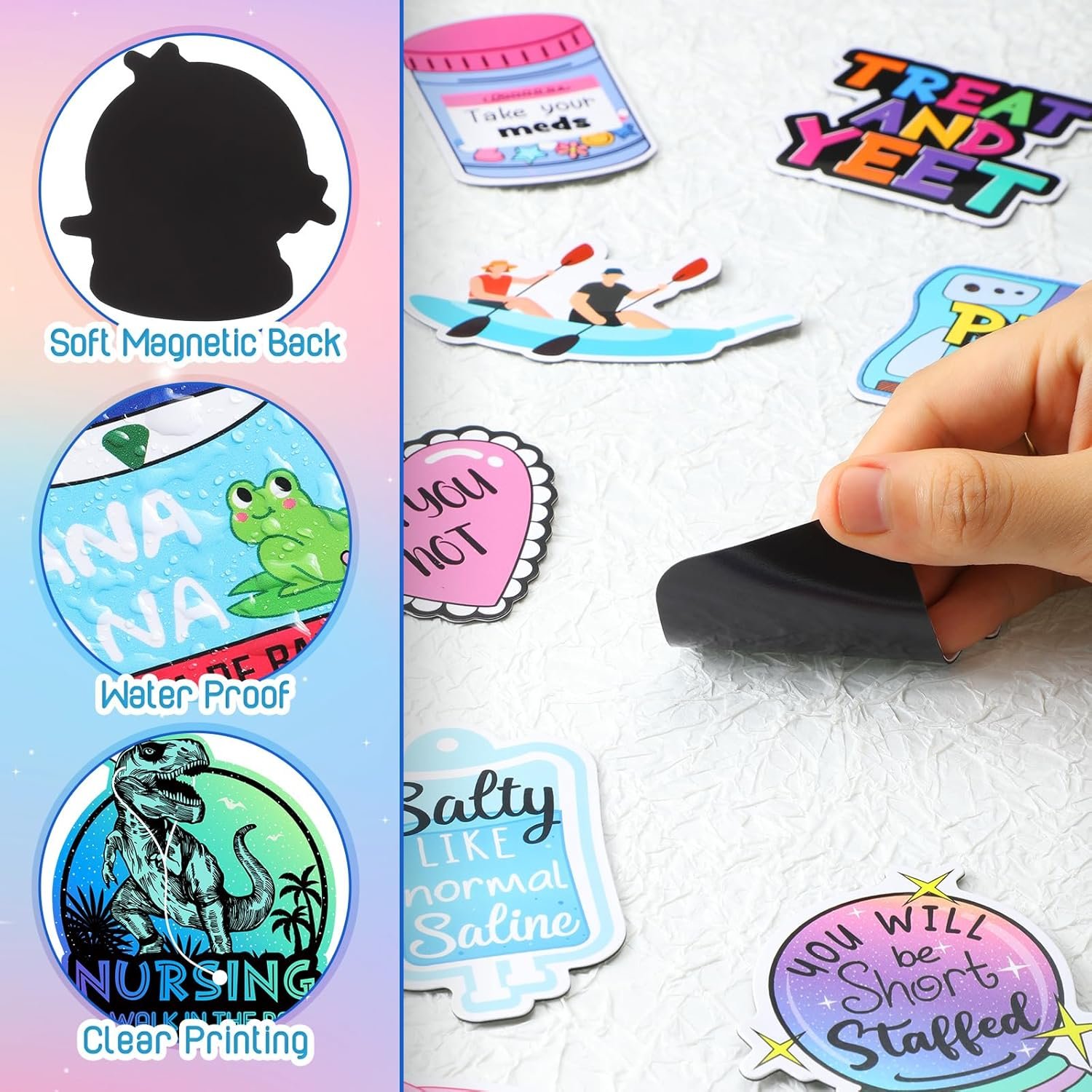 wholesale 25 pcs funny nursing magnets for locker whiteboard reusable medical themed magnets decal fun cool magnetic nurse week gifts for nurses fridge refrigerator office factory & supplier oem