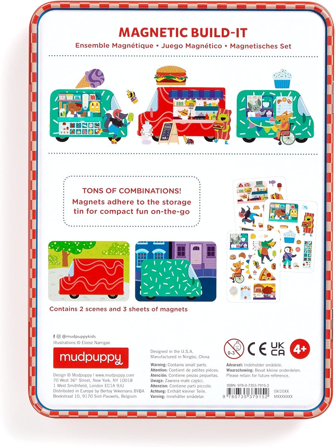 wholesale mudpuppy food truck festival – magnetic play set travel friendly game with illustrated food truck background scenes including furry characters and over 40 mix and match magnets for ages 4 and up factory & supplier oem