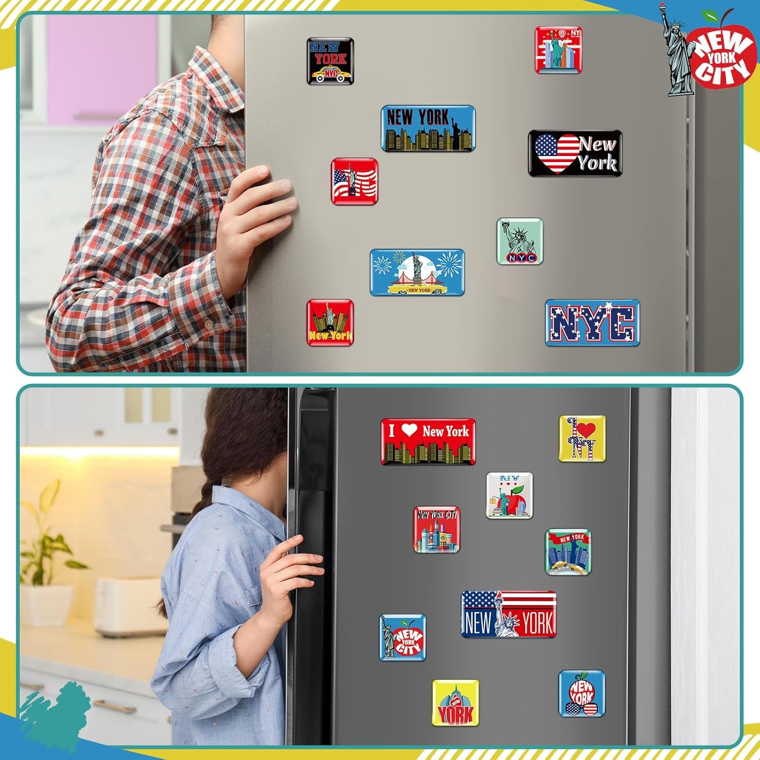 wholesale 36 pcs new york magnets for refrigerator nyc fridge magnets souvenirs usa souvenirs gifts new york refrigerator stickers usa flag statue of liberty for fridge laptop locker factory & supplier oem
