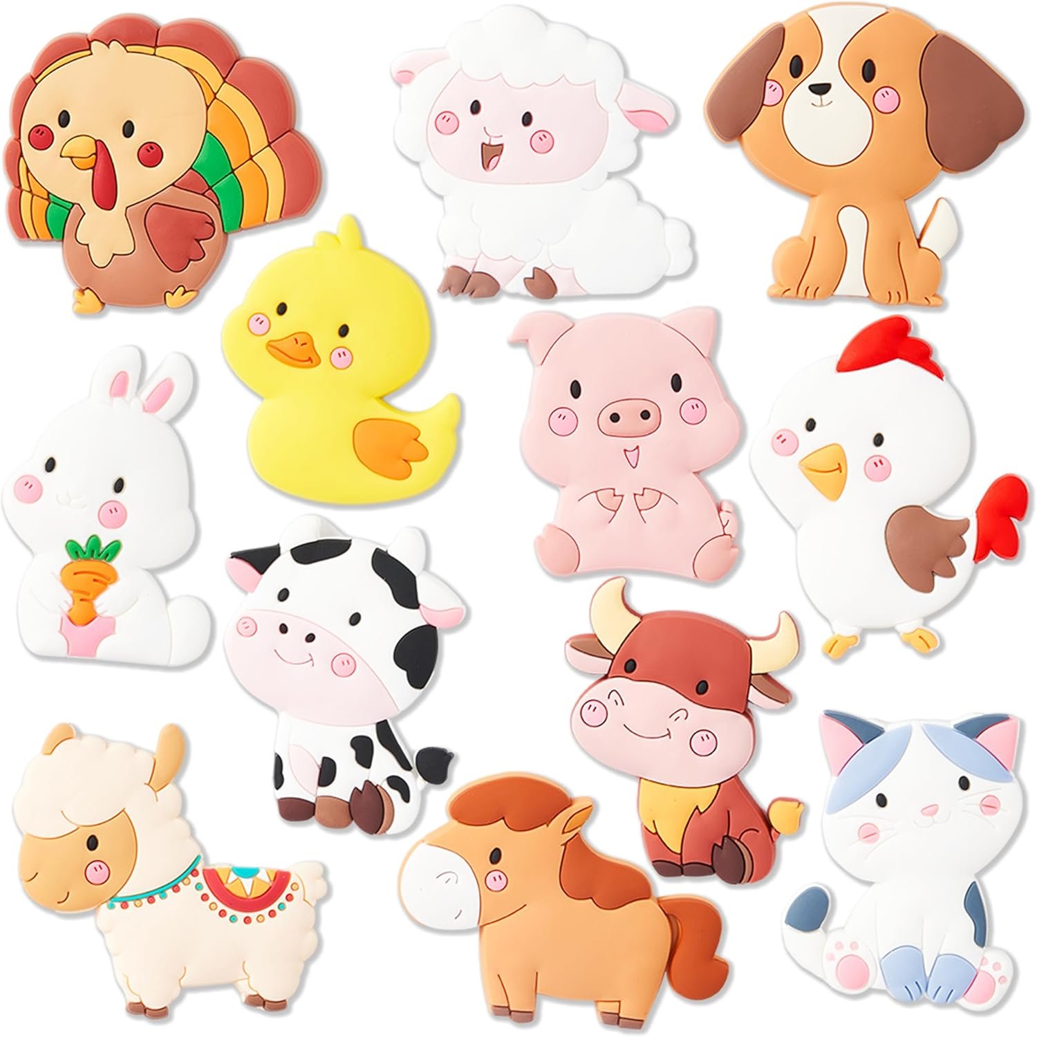 wholesale joyin 12 pcs animal fridge magnets for kids, cute rubber refrigerator magnets for kids magnetic toys whiteboard educational learning toys party favor birthday children gifts factory & supplier oem
