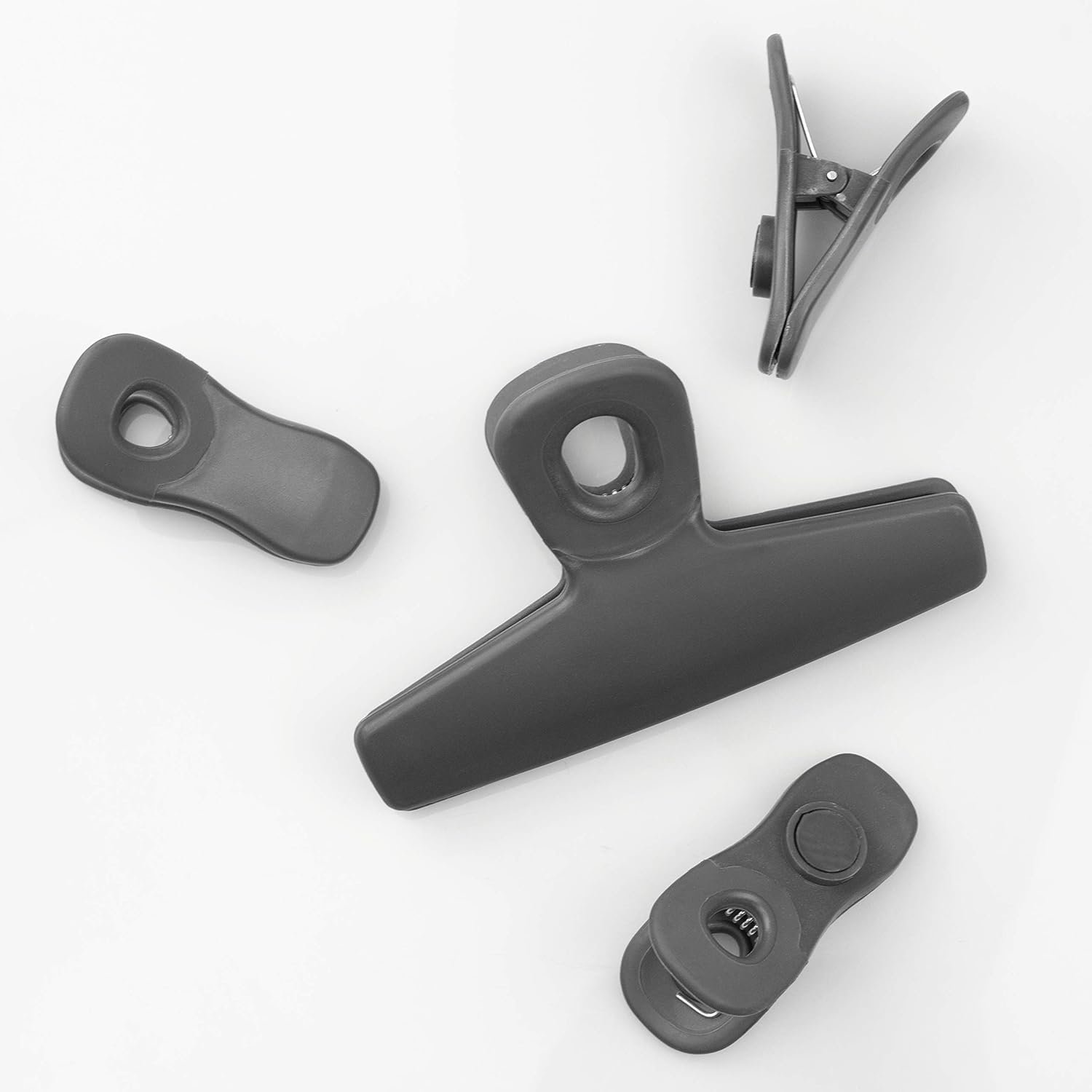 wholesale cook with color bag clips, heavy duty chip clip and refrigerator magnet clips for food storage with air tight seal grip for snack bags and food bags (grey, pack of 8) factory & supplier oem