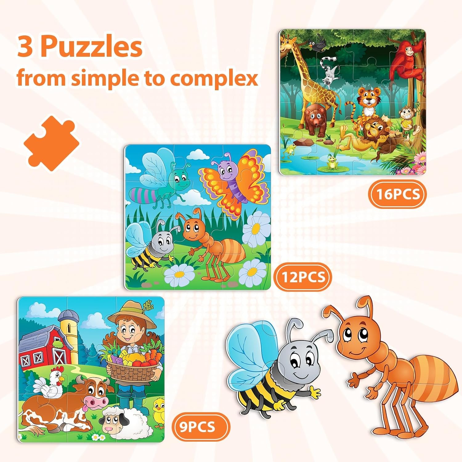 wholesale magnetic puzzles for toddlers 3-5, farm animals puzzles for kids ages 4-6 toddler puzzles, educational learning magnets travel puzzels road trip activities toys for 3 4 5 6 boys and girls gift factory & supplier oem
