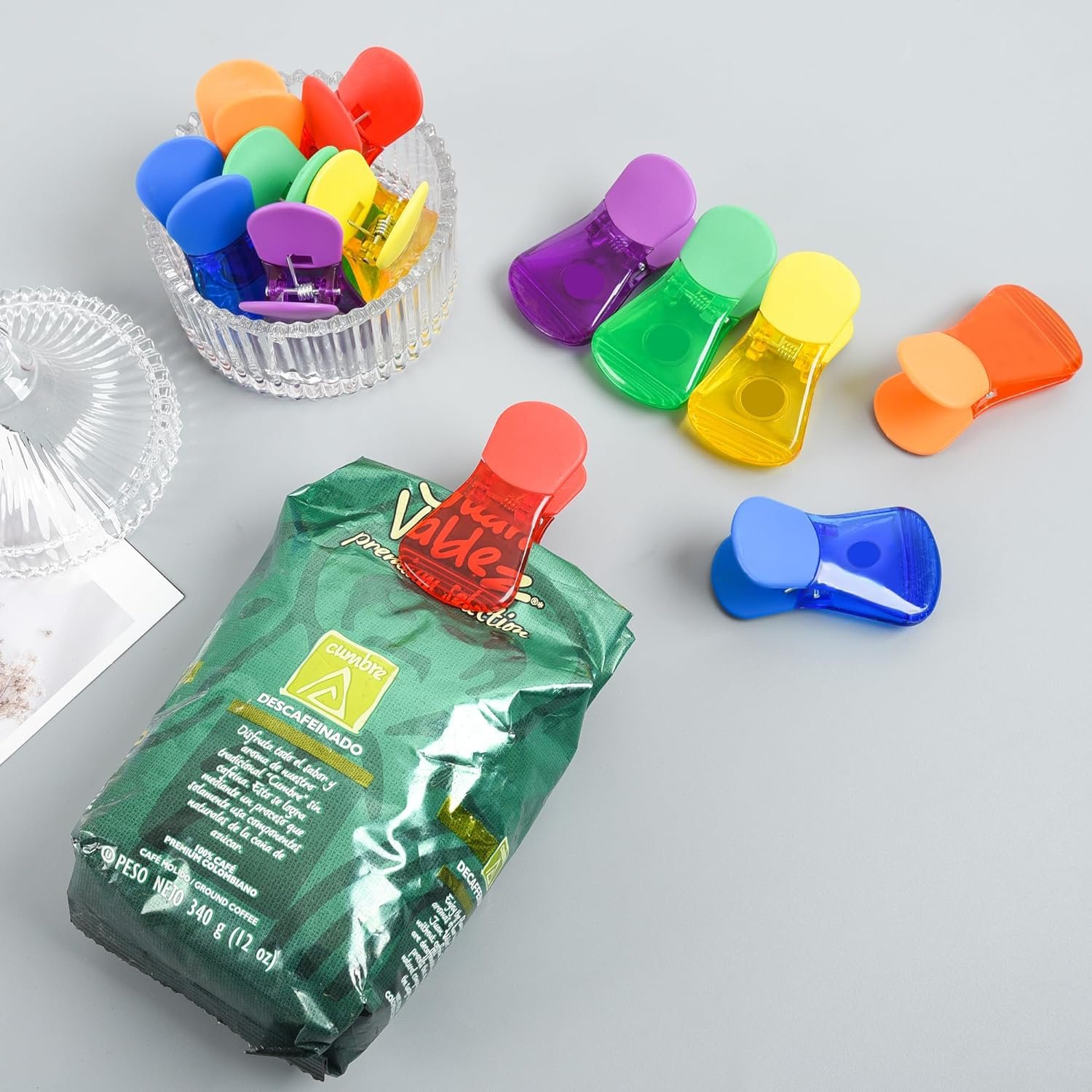 wholesale bag clips, 12 pack food chip snack bag sealing clips, color refrigerator magnet clips air-tight clips for home kitchen storage factory & supplier oem