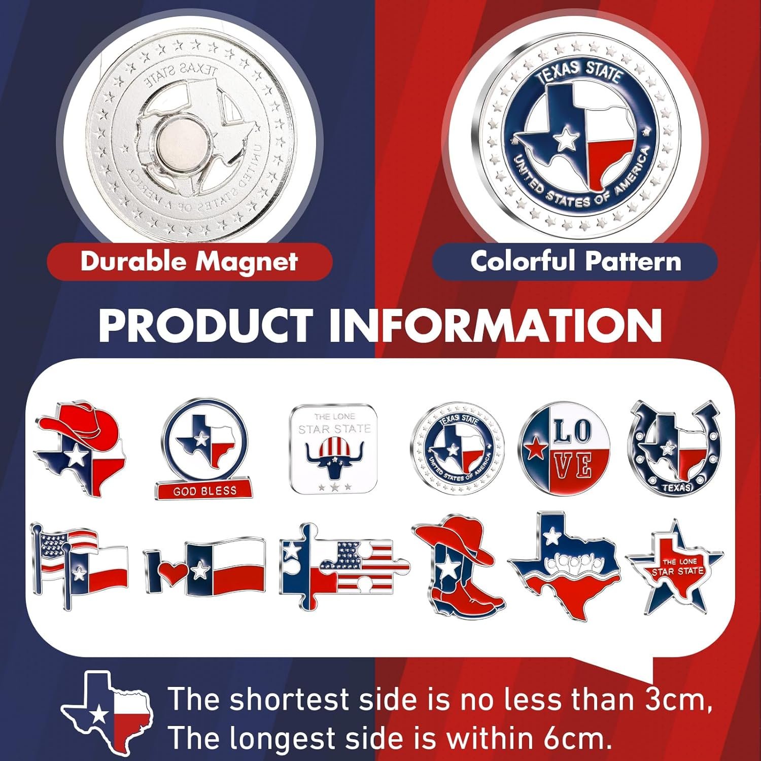 wholesale konohan texas magnet for refrigerator bulk metal magnet souvenirs gifts magnetic travel collectible decorative souvenirs for adults craft(texas 2,12 pcs) factory & supplier oem