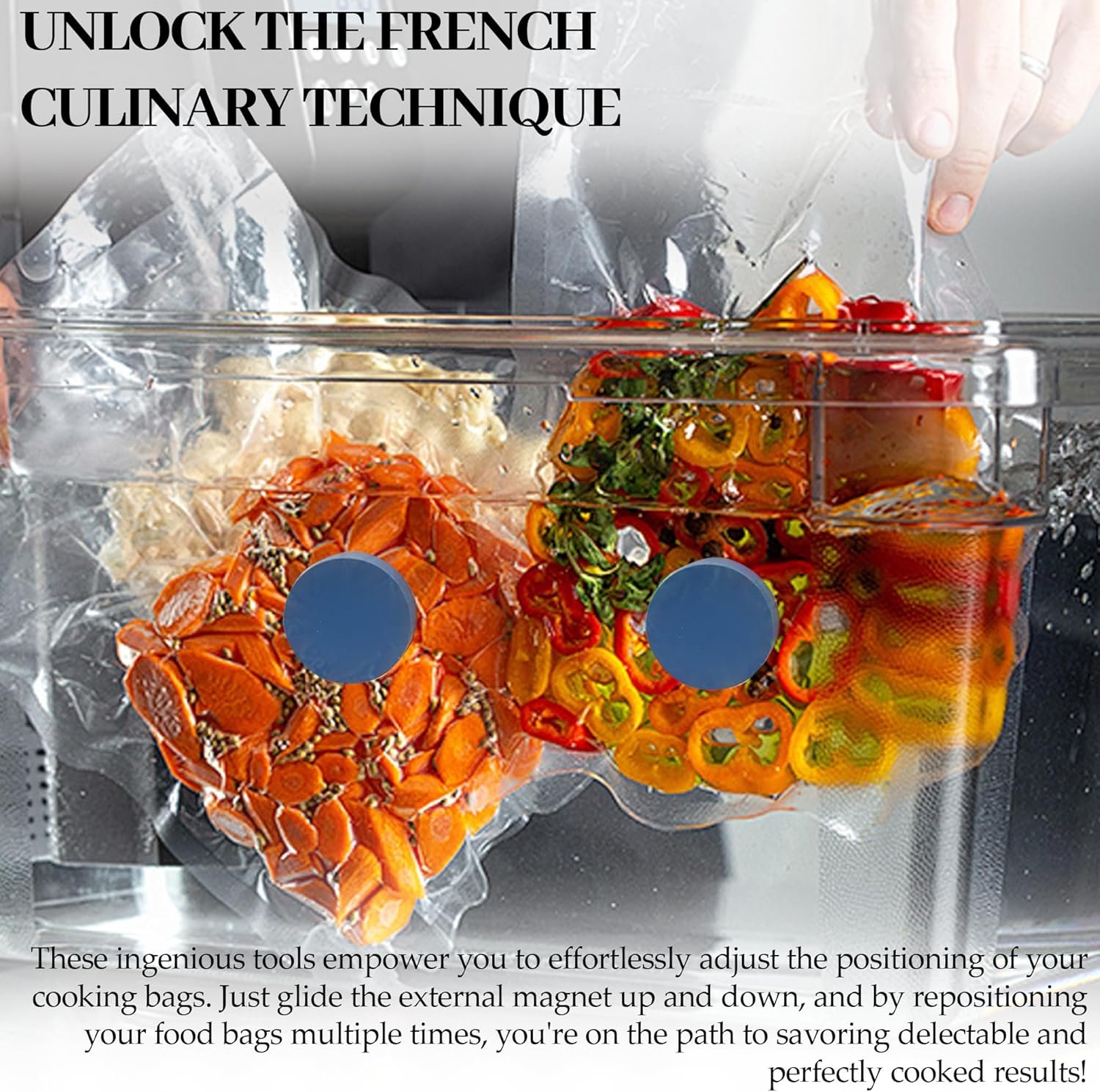 wholesale tongass 8-pack sous vide magnetical weights works on all sous vide machines, silicone-coated magnets for keeping bags submerged & prevent floating, powerful food safe weighted magnets for containers factory & supplier oem