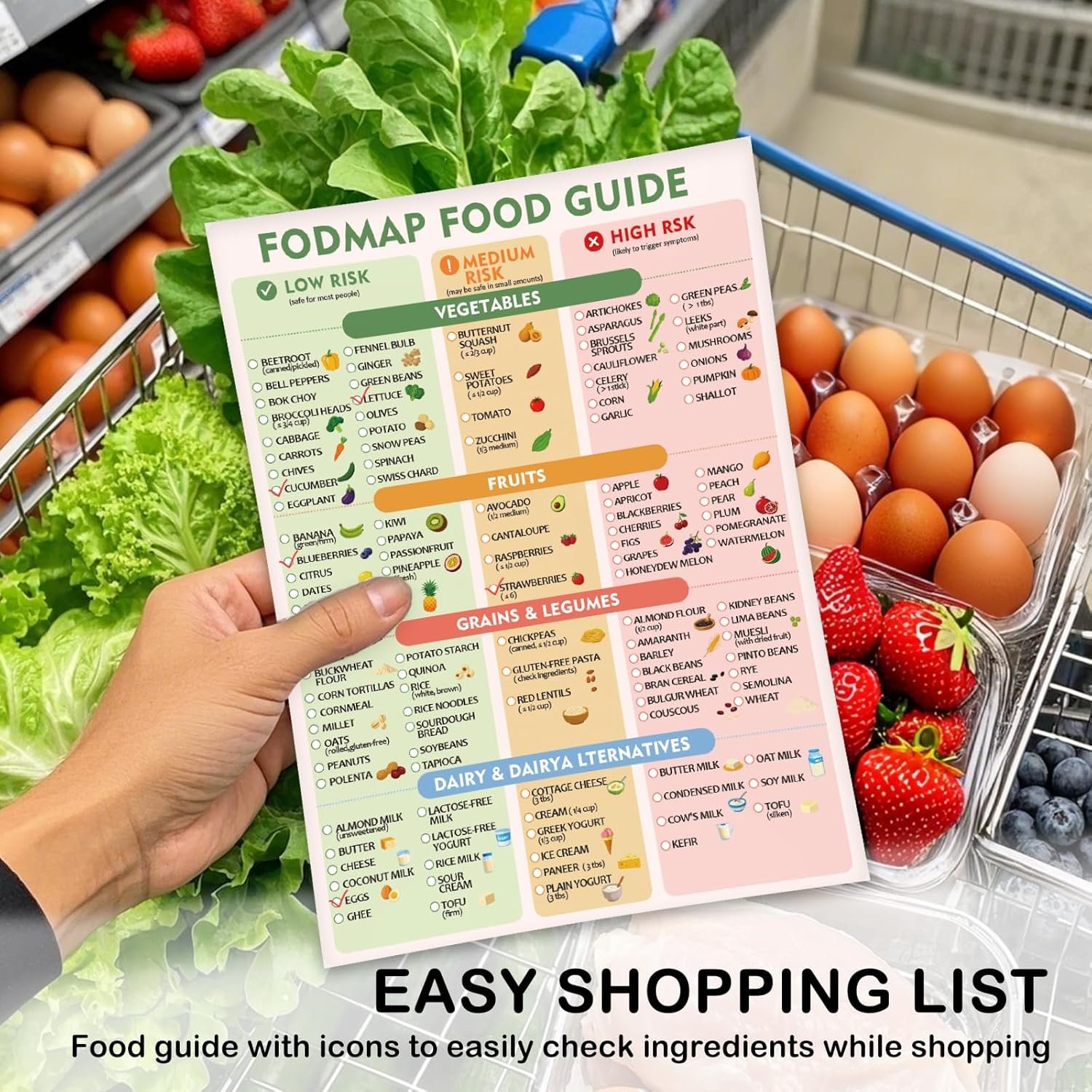 wholesale fodmap chart fridge magnet with menu planner set - 12”x8.6” low fodmap food guide magnetic meal planner dry erase board, ibs diet chart refrigerator magnet journal factory & supplier oem