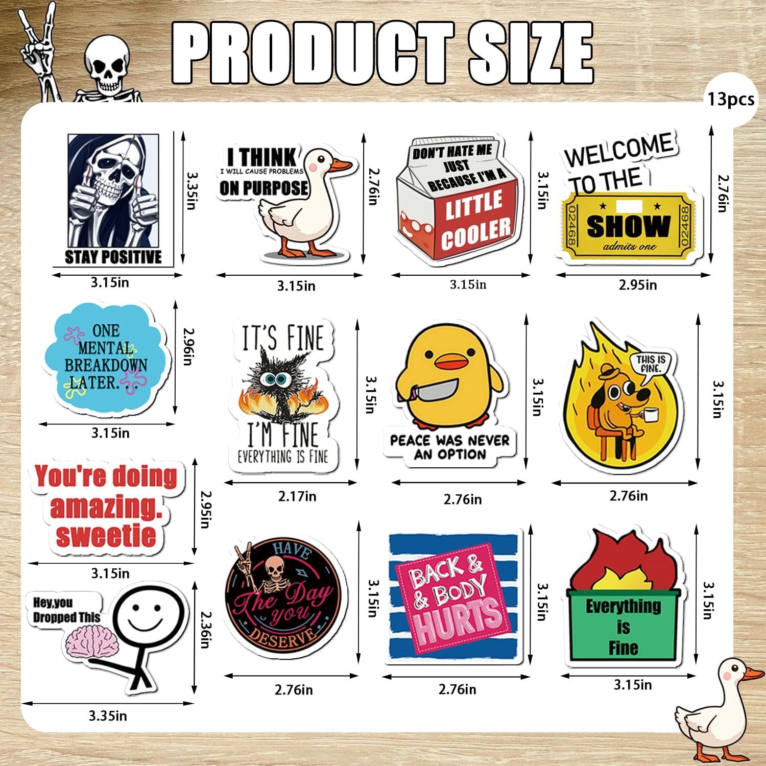 wholesale 13pc funny memes fridge magnets, cute refrigerator animals words fridge magnets for bumper office locker kitchen home decor for boys girls adult factory & supplier oem