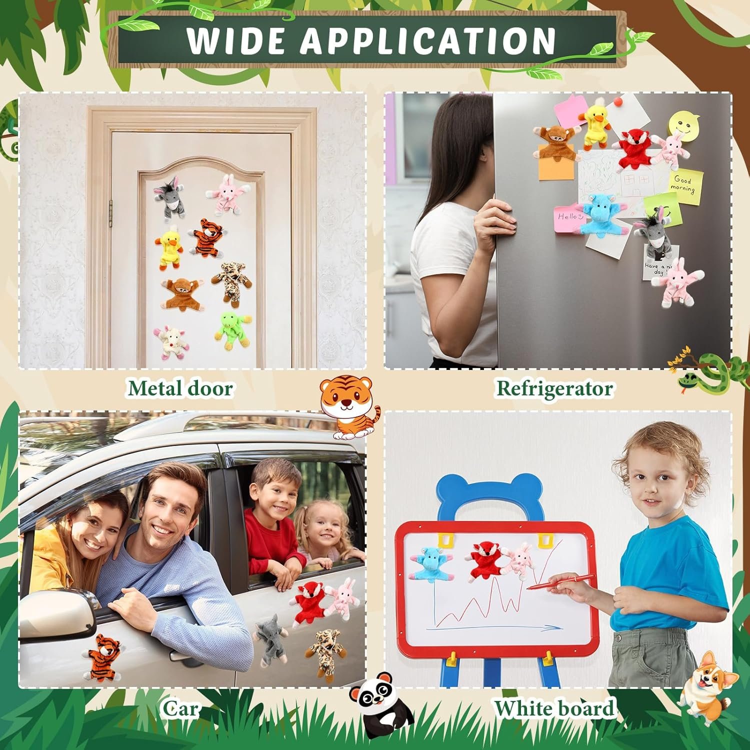 wholesale konohan 12 pcs animal magnets toy set for refrigerator plush magnet animals fridge magnet toys for kitchen fridge locker home office accessory factory & supplier oem