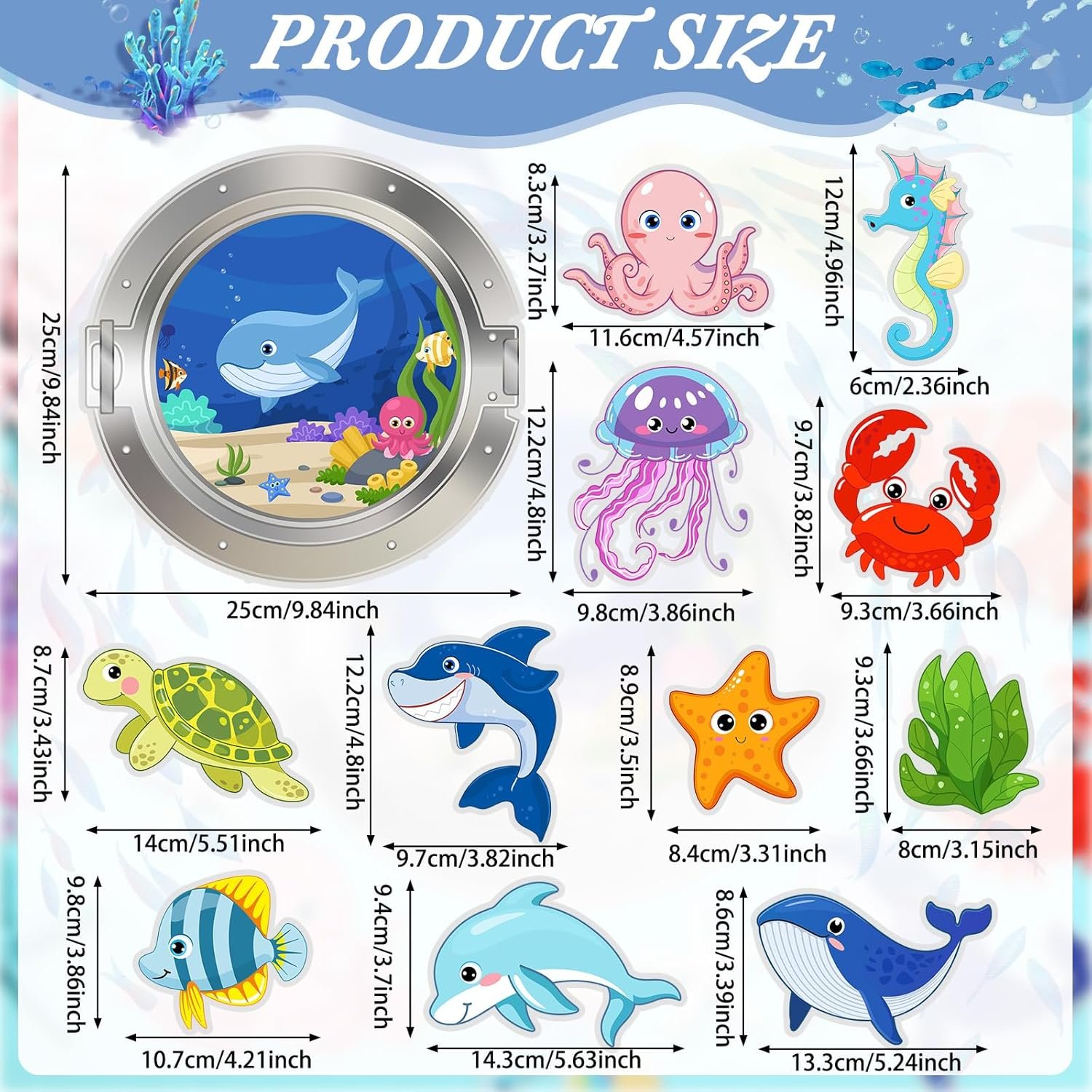 wholesale blosssound 12 pcs ocean cruise door decorations magnetic sea animal cruise door magnets under the sea magnets decor refrigerator magnetic decals for ocean underwater marine life party fridge car factory & supplier oem