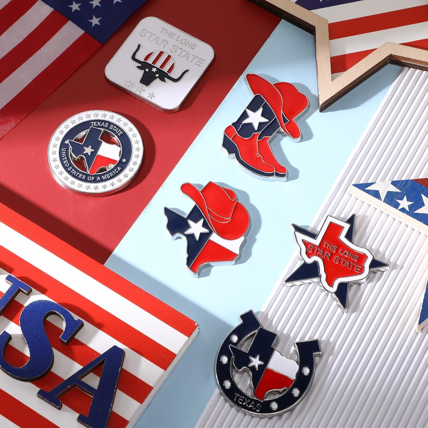 wholesale konohan texas magnet for refrigerator bulk metal magnet souvenirs gifts magnetic travel collectible decorative souvenirs for adults craft(texas 1,6 pcs) factory & supplier oem