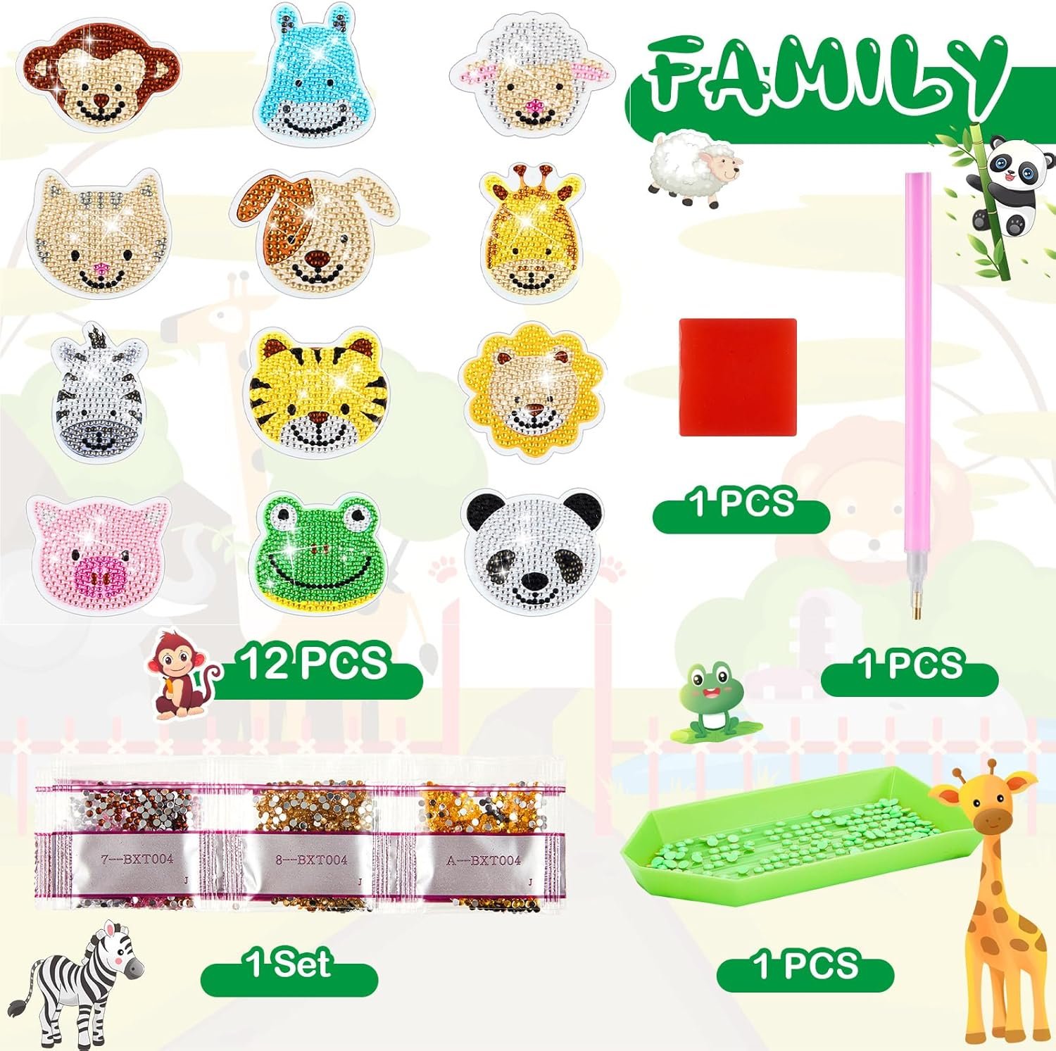 wholesale xuhal 12 pcs animal diamond painting magnets cute fridge magnet diy refrigerator stickers for crafts girls adults toddlers boys beginners home factory & supplier oem