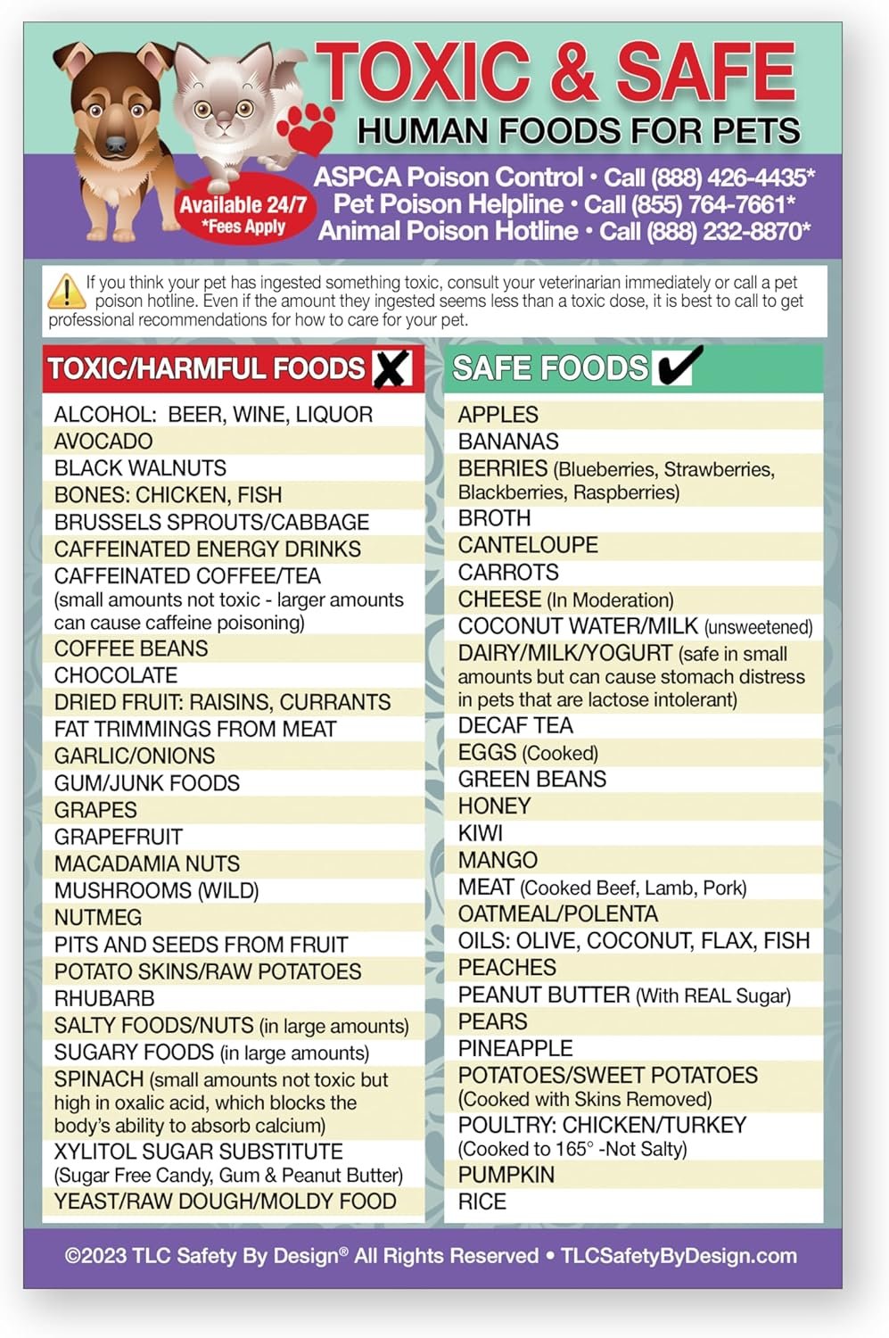 wholesale magnetic list toxic safe harmful foods for pets - dog cat feeding chart - people food dogs cats should not eat - chart decorative magnets - pet safety - pet adoption essentials gift 5.5 x 8.5 inches factory & supplier oem