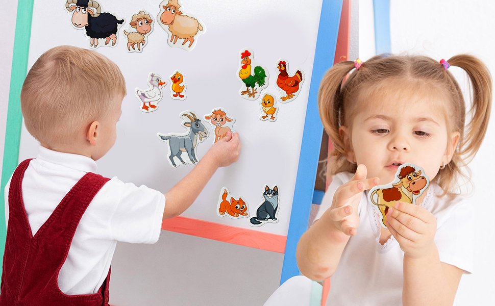 wholesale 21 fridge magnets for toddlers - farm family kids magnets for fridge - toddler magnets for refrigerator - magnetic animals - fridge magnets for kids - animal magnets - toddler fridge magnets factory & supplier oem