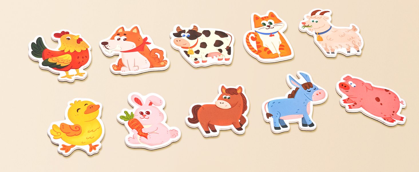 wholesale joycat wooden fridge magnets for kids – 10 cute farm animals refrigerator magnets for toddlers, large kids magnetic toys, fun educational learning gifts for toddlers 2 3 4 5 years old factory & supplier oem