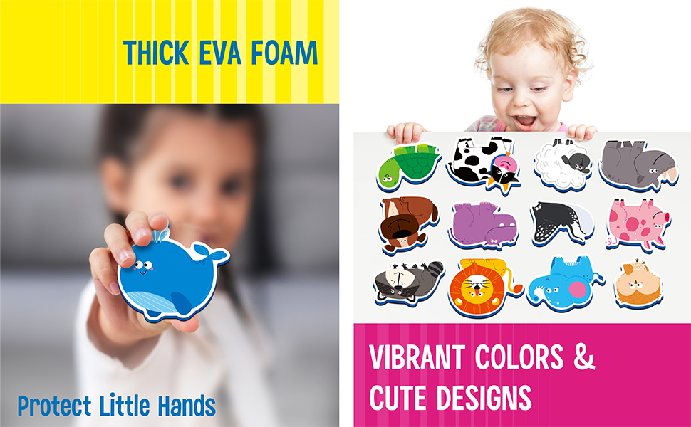 wholesale 35 pcs animal magnets, adorable magnetic animal -wild animal, farm animal & marine animal-thick foam refrigerator magnets cute educational learning toys for kids 3+ factory & supplier oem