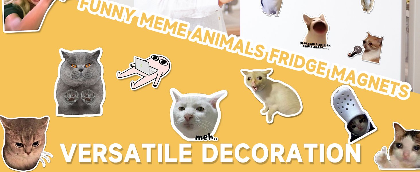 wholesale 24pcs funny magnets for fridge cat meme magnets cool magnet set crying cat dog hamster duck magnets for gaming kitchen home decor refrigerator car office cabinet dishwasher and whiteboard accessories factory & supplier oem