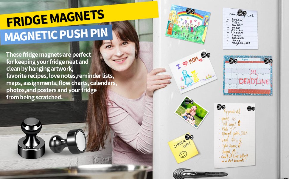wholesale 24pack black fridge magnet refrigerator magnets strong magnets for whiteboard lockers fridge office classroom kitchen home adults factory & supplier oem