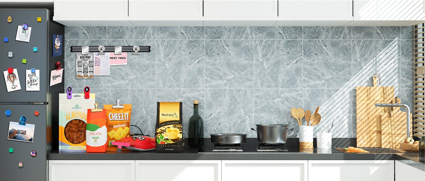 wholesale 12 pack magnetic chip clips, bread clips food bag clips with airtight seal for chips, kitchen clips with magnet for fridge, plastic assorted colors bag clips for food storage, snack organization factory & supplier oem