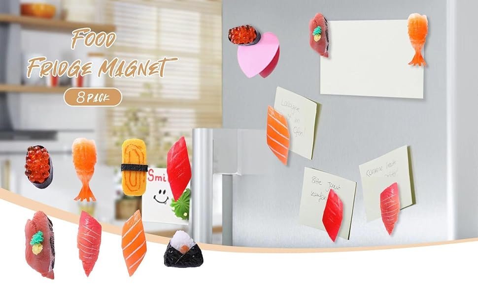 wholesale cute sushi fridge magnet japanese food fun magnets for refrigerator whiteboard, fake sushi food play toys for dollhouse cake kitchen decoration gifts(sushi 1) factory & supplier oem