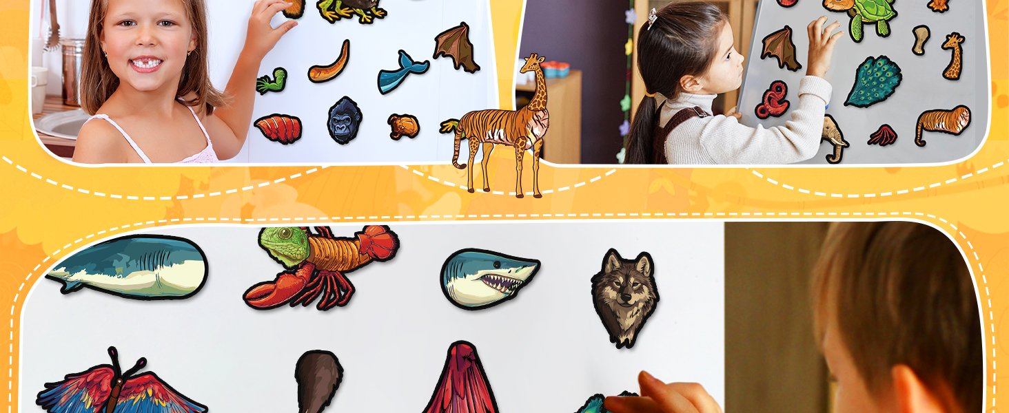 wholesale 134pcs cryptid construction kit funny animals fridge magnets for kid creature creation magnetic toys for toddlers educational monster refrigerator magnets for whiteboard baby children gift learning factory & supplier oem