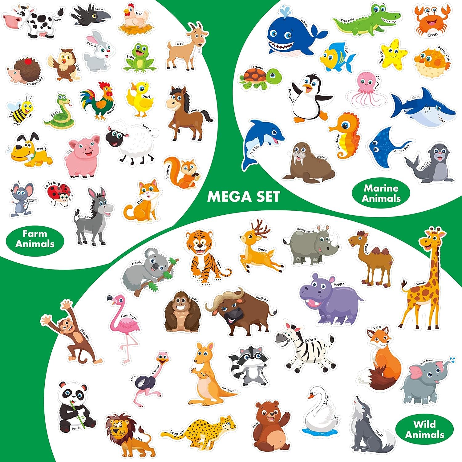 wholesale spritegru 60 pcs cartoon animals zoo magnets for toddlers kids, perfect preschool learning factory & supplier oem