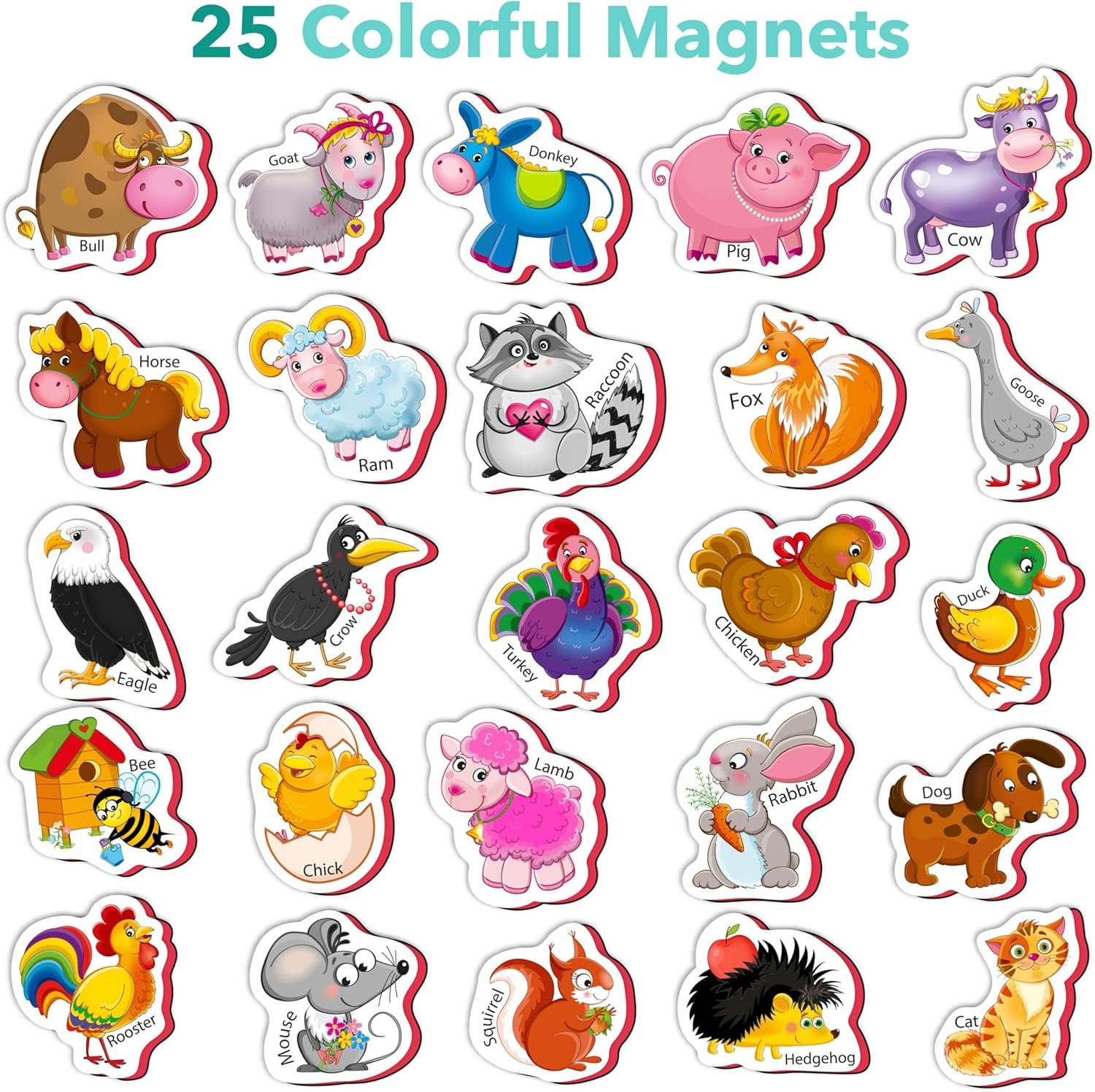 wholesale little world large set of 25 foam fridge magnets for toddlers 1-3 - refrigerator magnets for kids – baby magnets for refrigerator 1 year old - farm magnetic animals - animal magnets for toddlers 1-3 factory & supplier oem