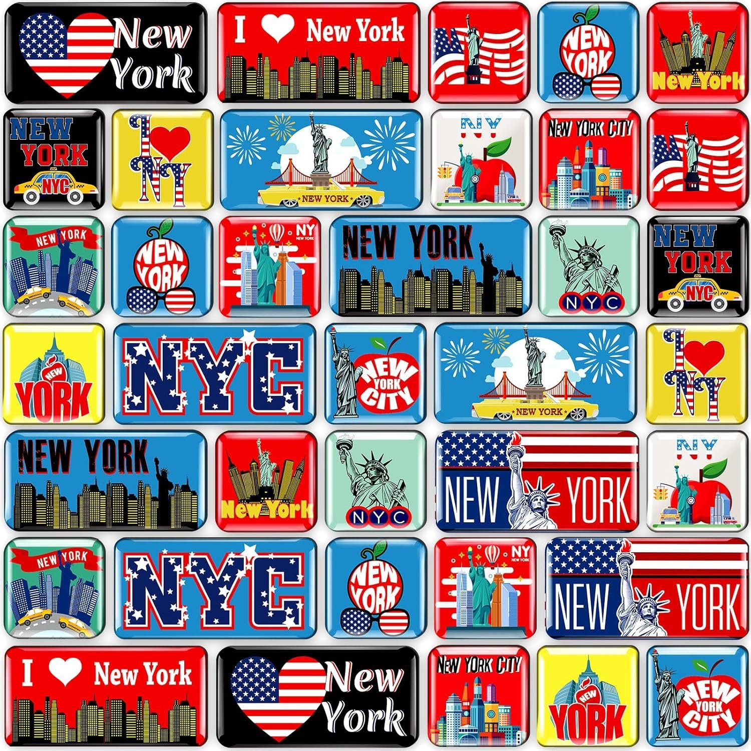 wholesale 36 pcs new york magnets for refrigerator nyc fridge magnets souvenirs usa souvenirs gifts new york refrigerator stickers usa flag statue of liberty for fridge laptop locker factory & supplier oem