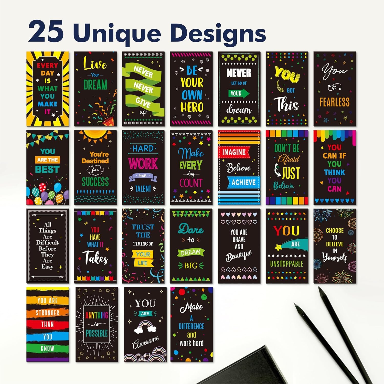 wholesale 50 pcs motivational magnets, 25 designs inspirational magnets positive affirmation decals for kids, adults, fridge (2' x 3.5') factory & supplier oem
