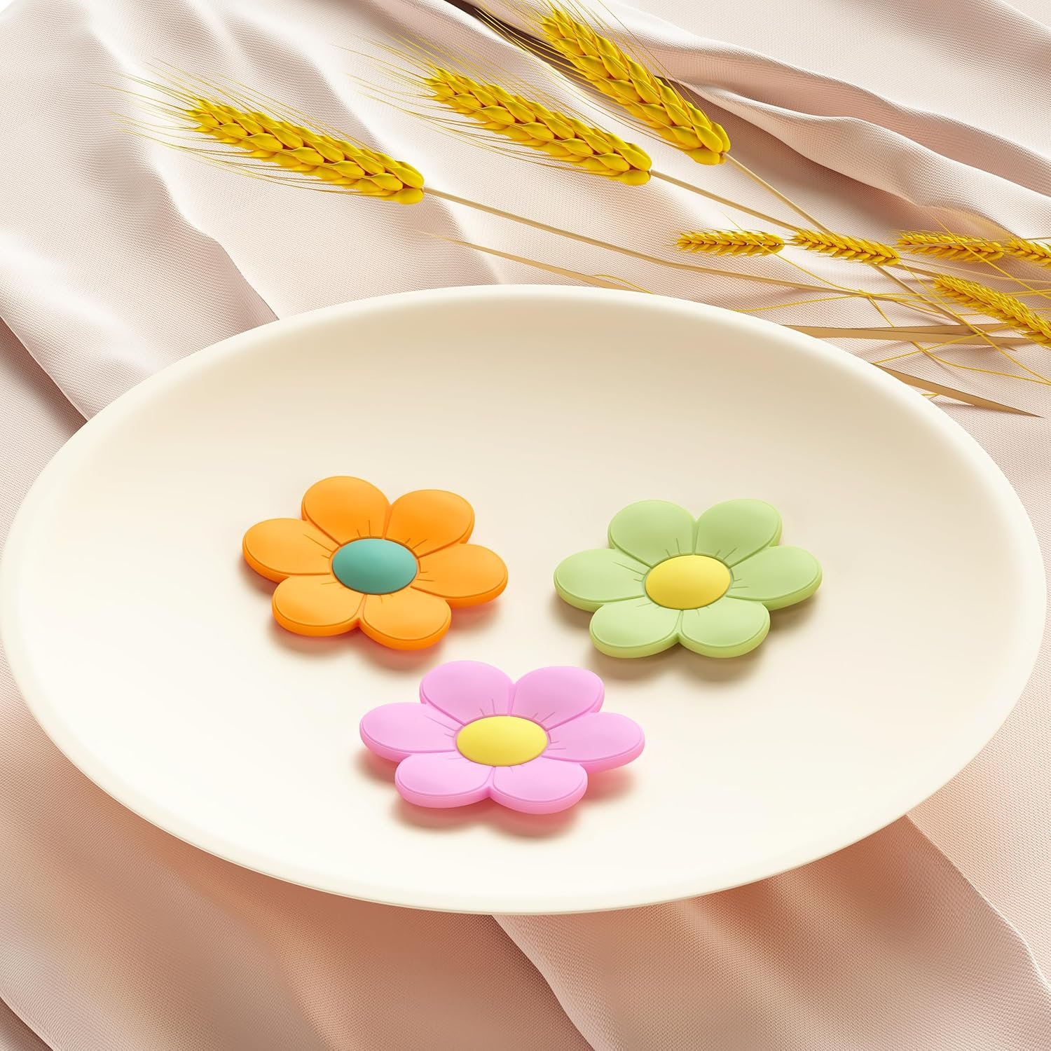 wholesale 14 pcs flower fridge magnets, 3d colorful decorative strong refrigerator magnets, cute locker magnets accessories for whiteboard kitchen office factory & supplier oem