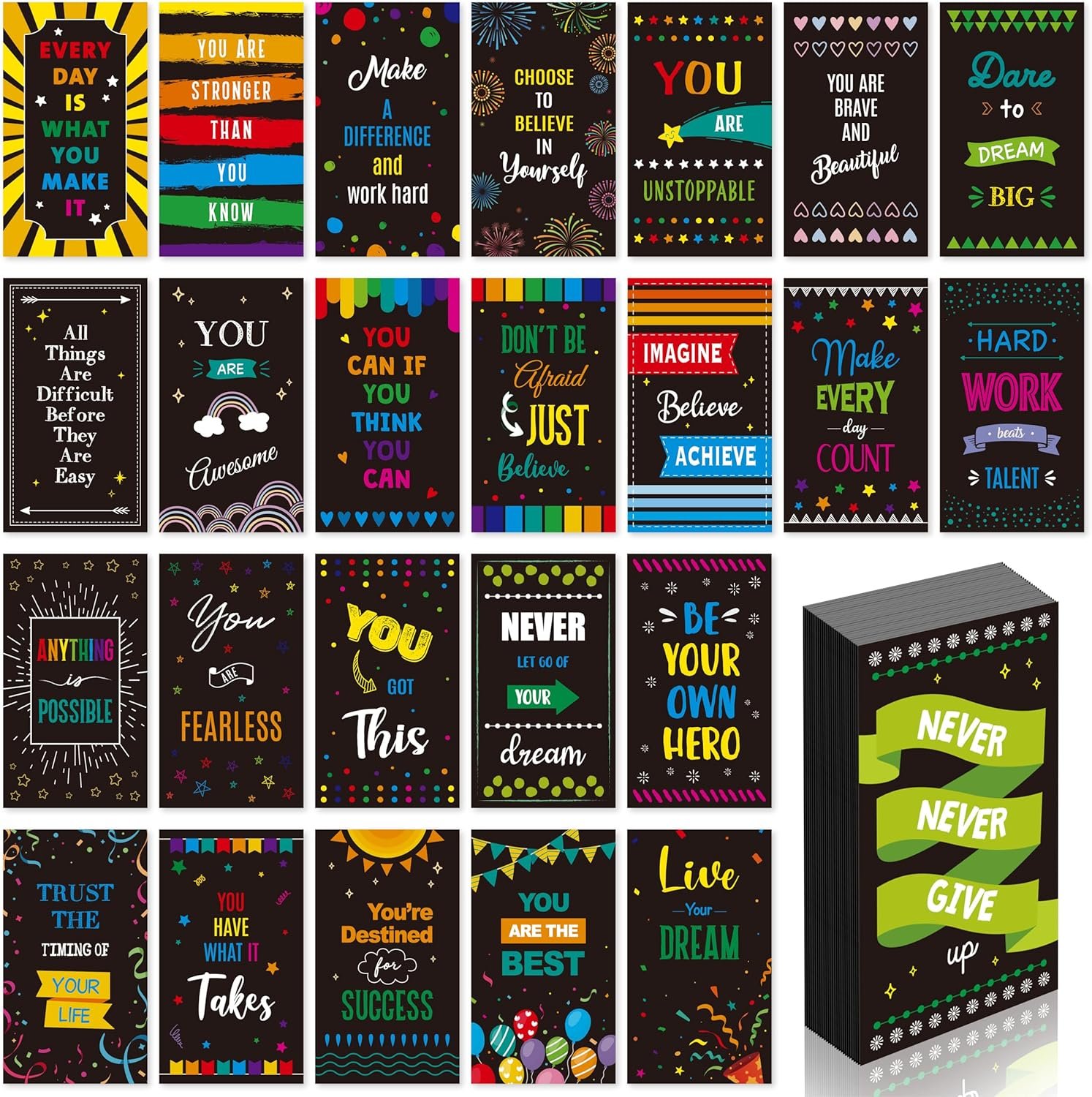 wholesale 50 pcs motivational magnets, 25 designs inspirational magnets positive affirmation decals for kids, adults, fridge (2' x 3.5') factory & supplier oem