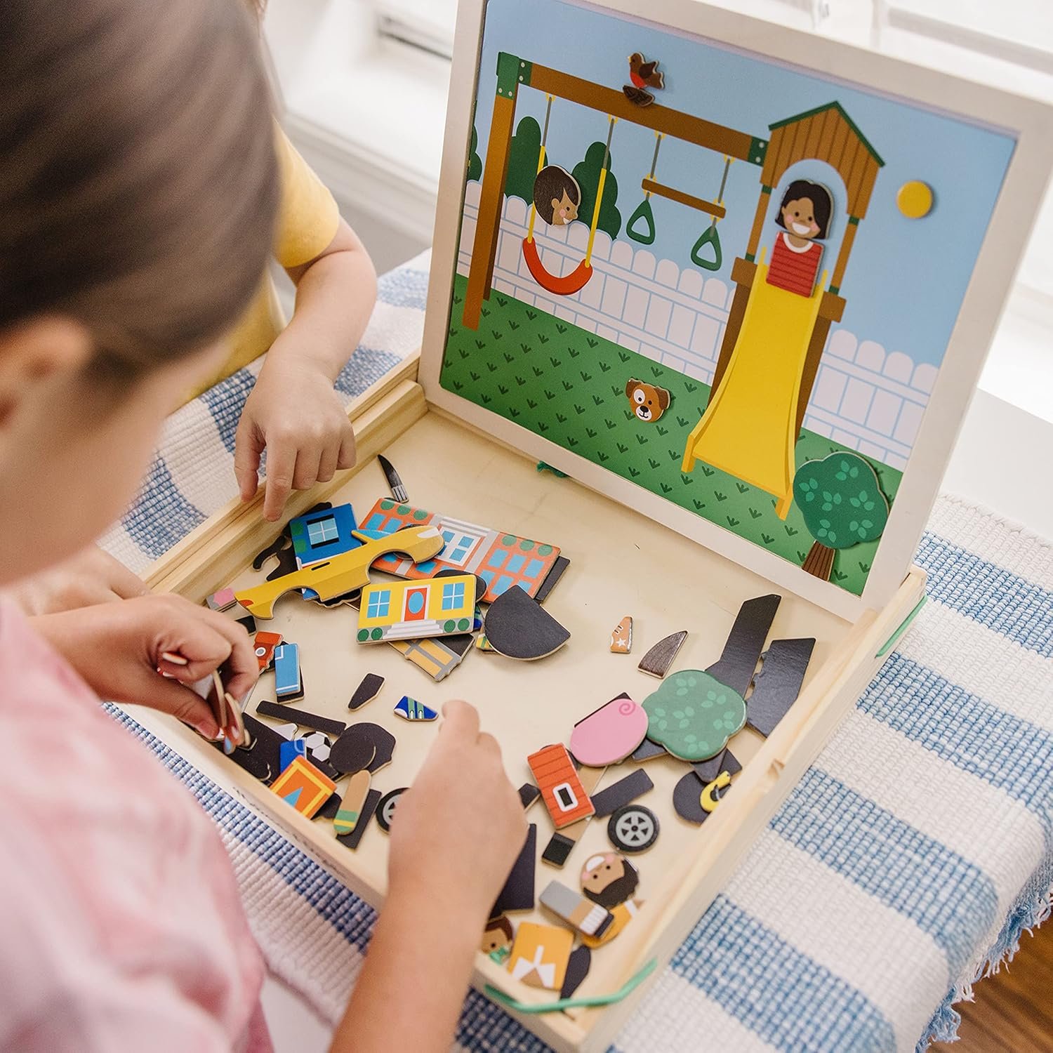 wholesale melissa & doug wooden magnetic matching picture game with 119 magnets and scene cards factory & supplier oem