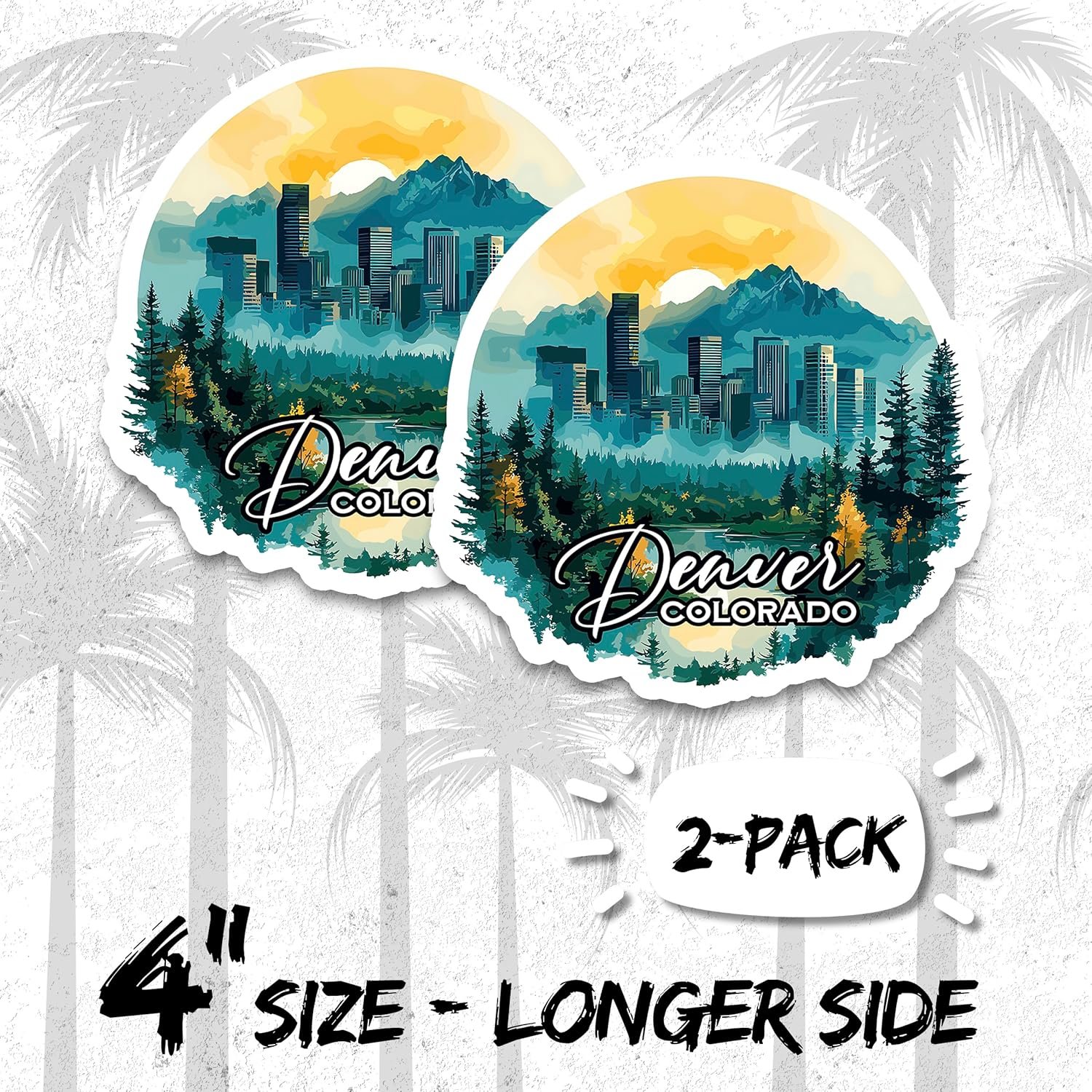 wholesale denver colorado magnet 4 inch 2-pack – strong vinyl decorative travel magnets for fridge locker kitchen office – cute fun aesthetic cool durable & long-lasting souvenir id44999 factory & supplier oem