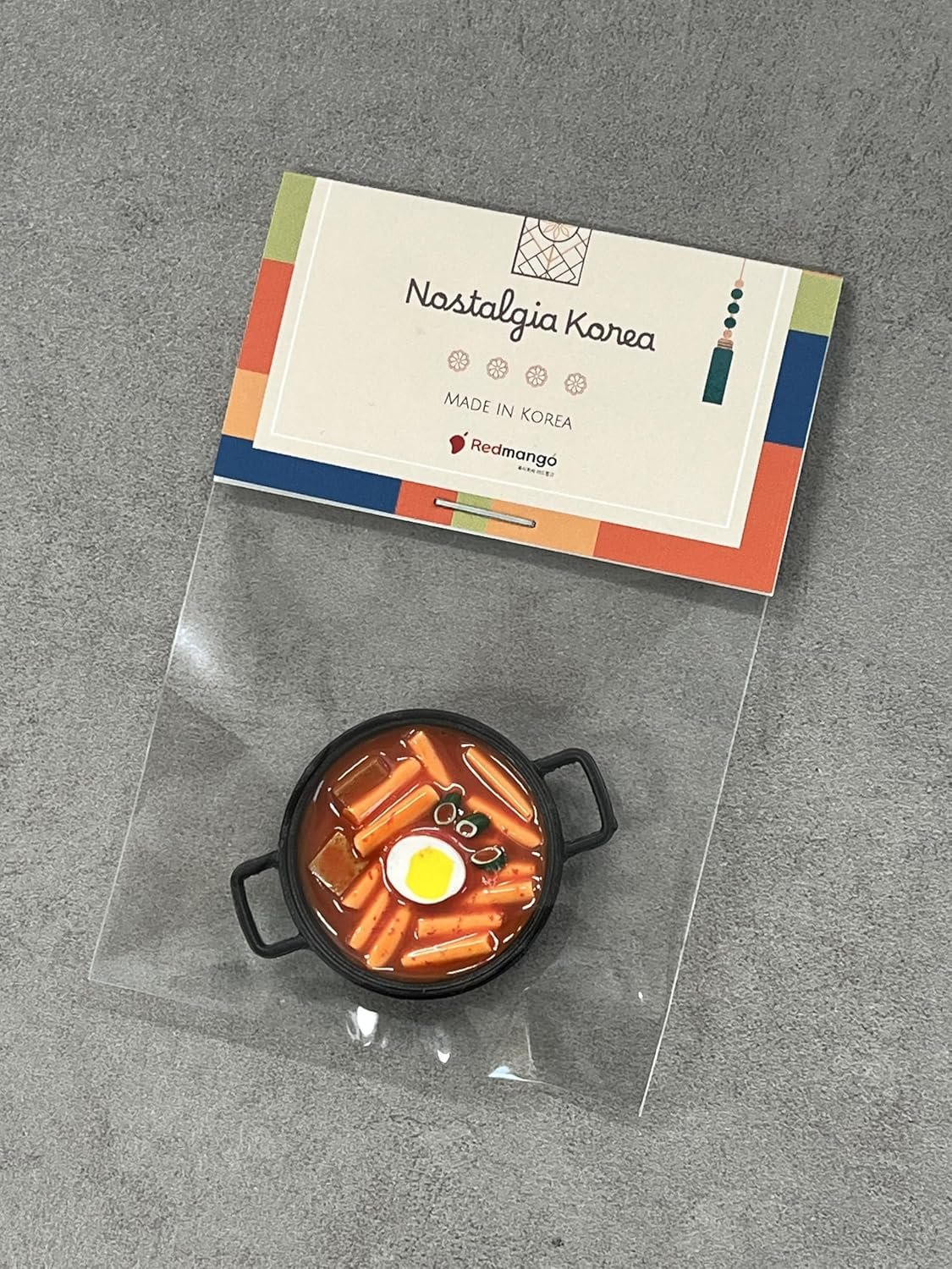 wholesale redmango tteokbokki miniature magnet korean k food gift, whimsical, playful style, refrigerator magnets, plastic & metal material, 1.85