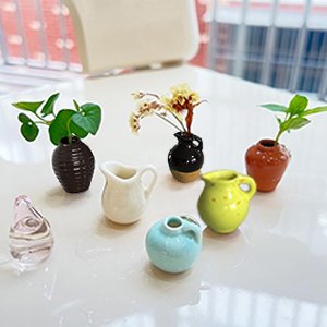 wholesale cute ceramic vase fridge magnets, funny mini plant magnets, tiny 3d plant vase for refrigerator decoration kitchen locker kitchen office (5 pack) factory & supplier oem