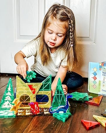 wholesale dinosaur toys magnetic tiles building blocks kids - dinosaur world stem magnet for toddlers creative construction play for 3+ year old boys girls ideal preschool learning sensory toys factory & supplier oem